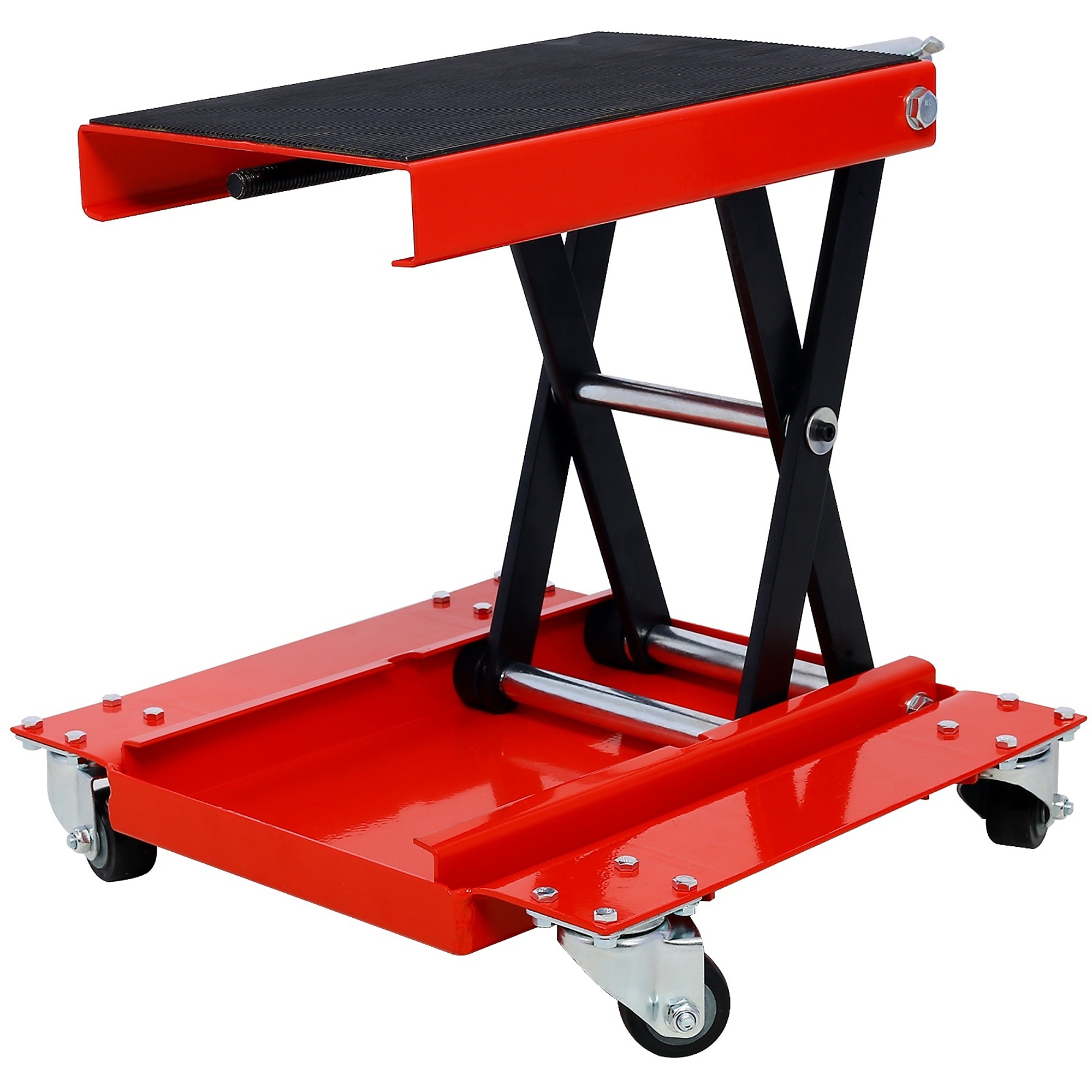 BlackTeck Motorcycle Jack — 1100-Lb. Capacity, Extra-Wide Top Platform, Steel Construction, Model# N2-40328