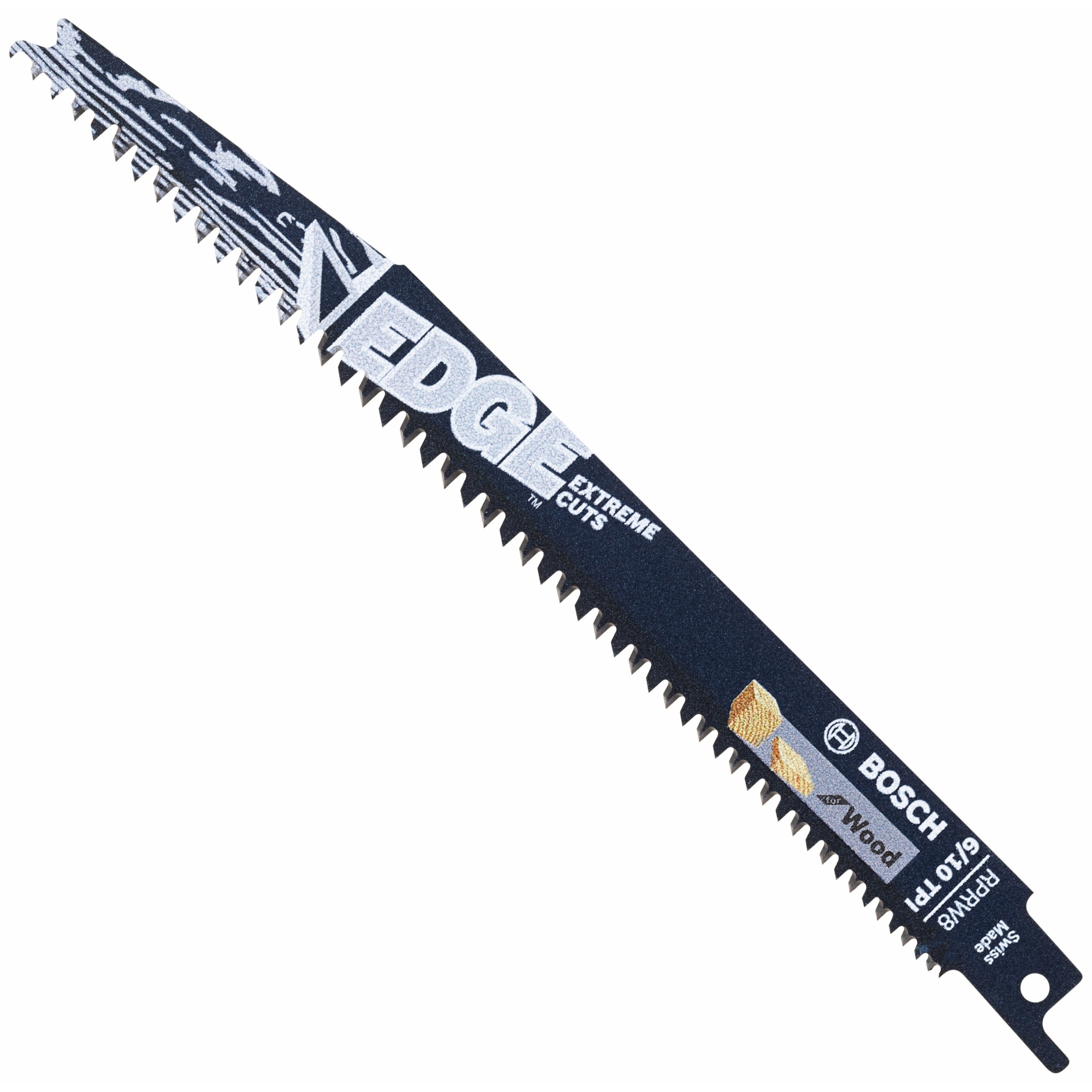 Bosch Edge Reciprocating Saw Blades — 8in. Length, 6/10 TPI, Wood Cutting, 25 Pcs, Model# RPRW8-25B