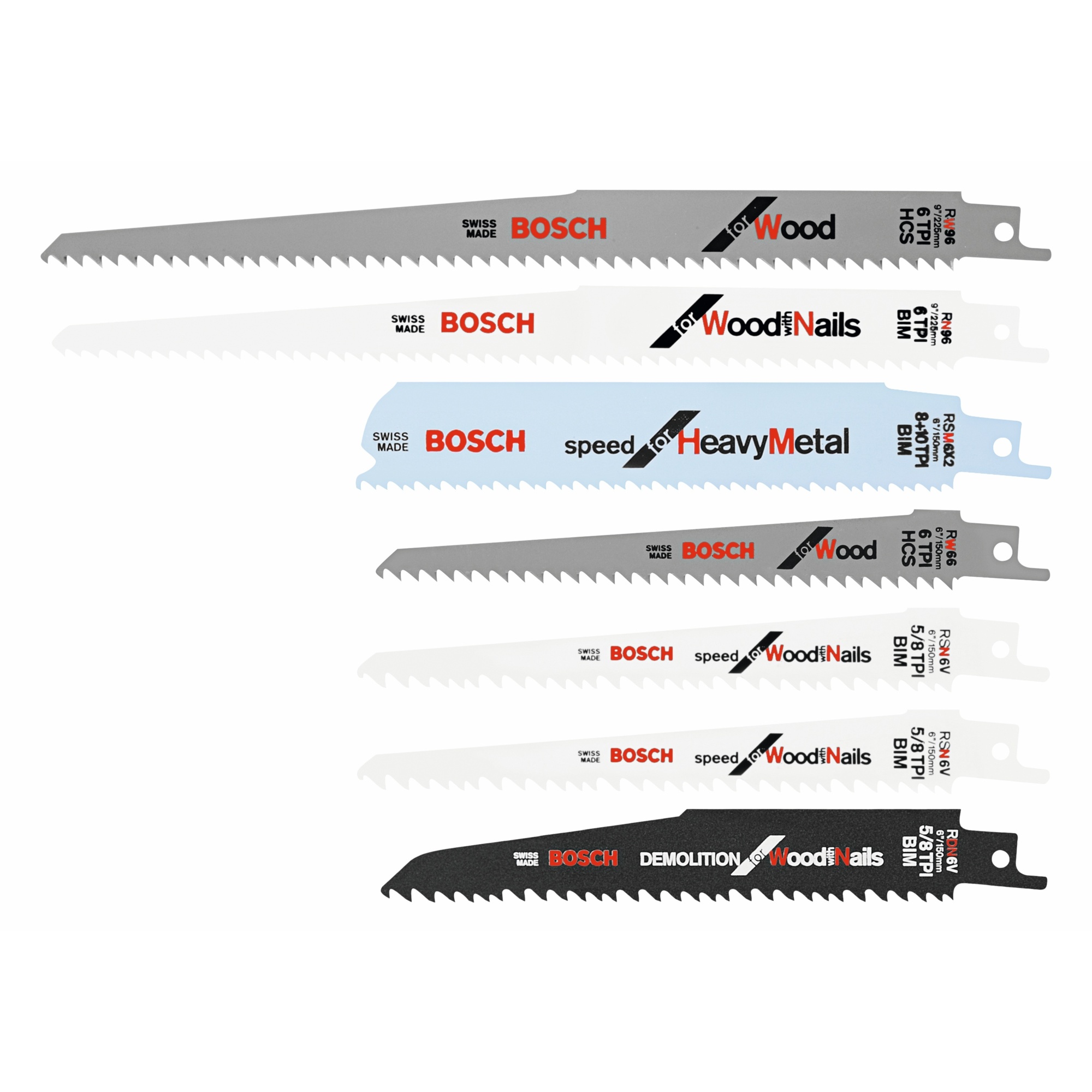 Bosch All-Purpose Reciprocating Saw Blade Set — 7 Pcs, Model# RAP7PK