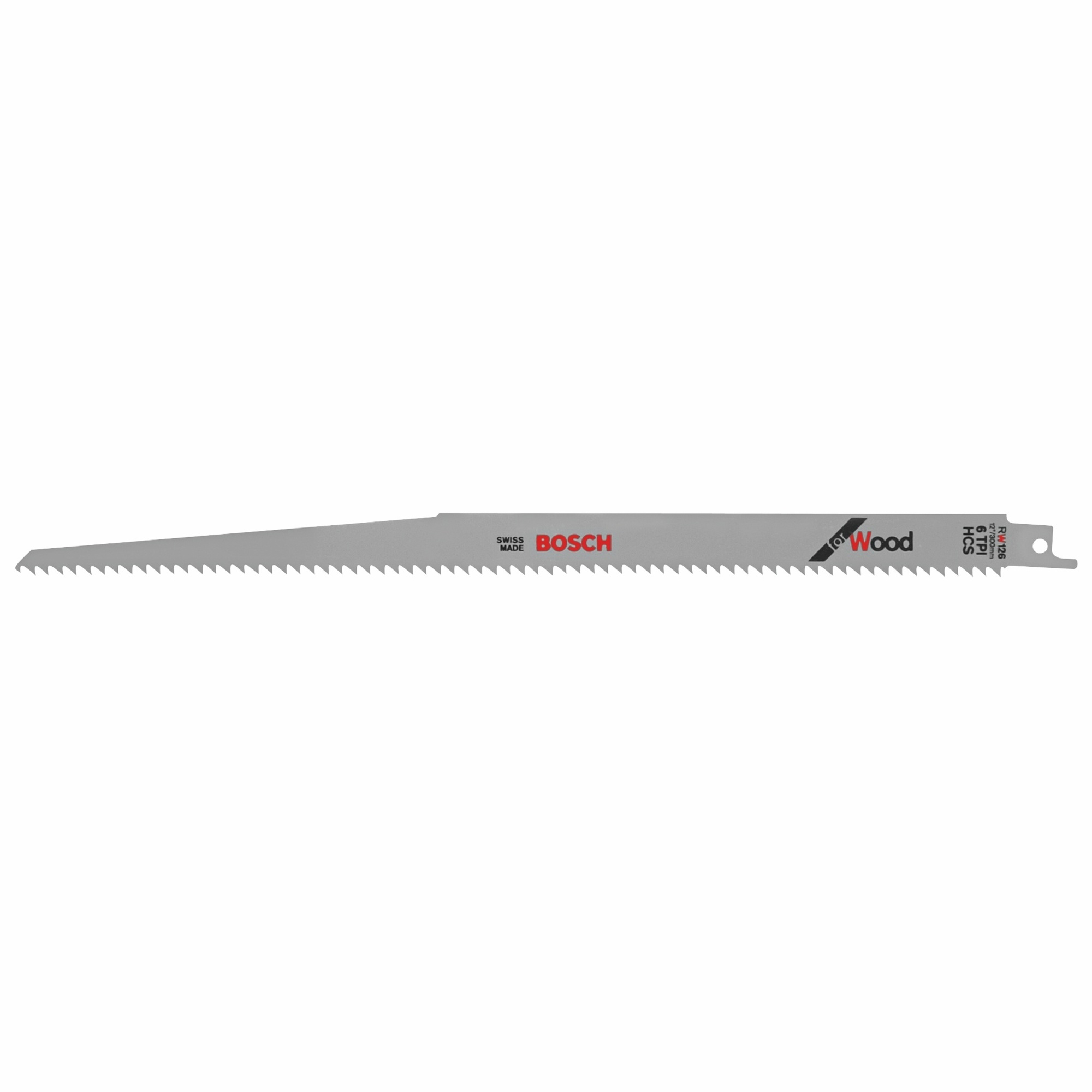 Bosch Wood Reciprocating Saw Blades — 12in., 6 TPI, Bi-Metal, 5 Pcs, Model# RW126