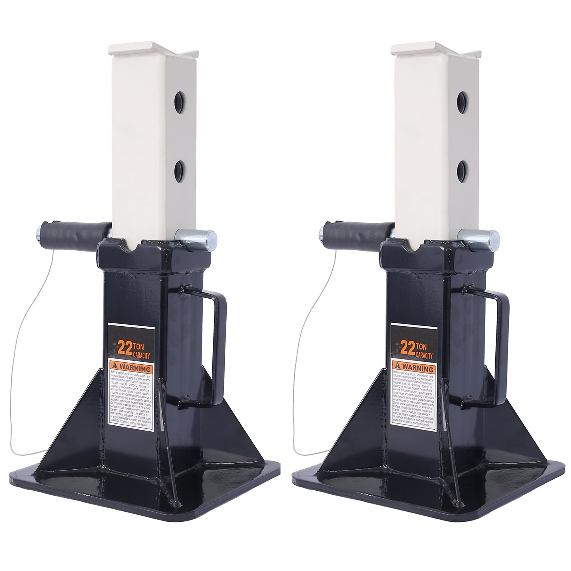 BlackTeck Heavy-Duty Pin Type Car Jack Stand — 22-Ton Capacity, Lockable, 1 Pair, Model# N2-110078