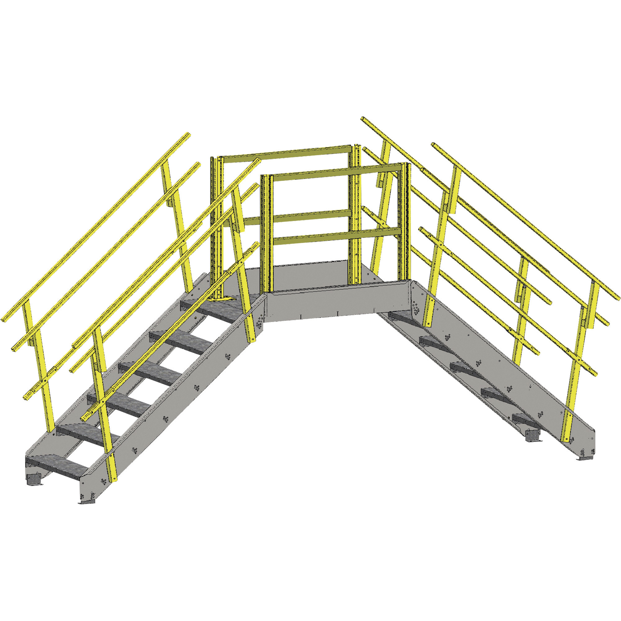 Equipto Industrial Crossover Bridge, 24in.W Tread, 10 Stairs, 83in ...