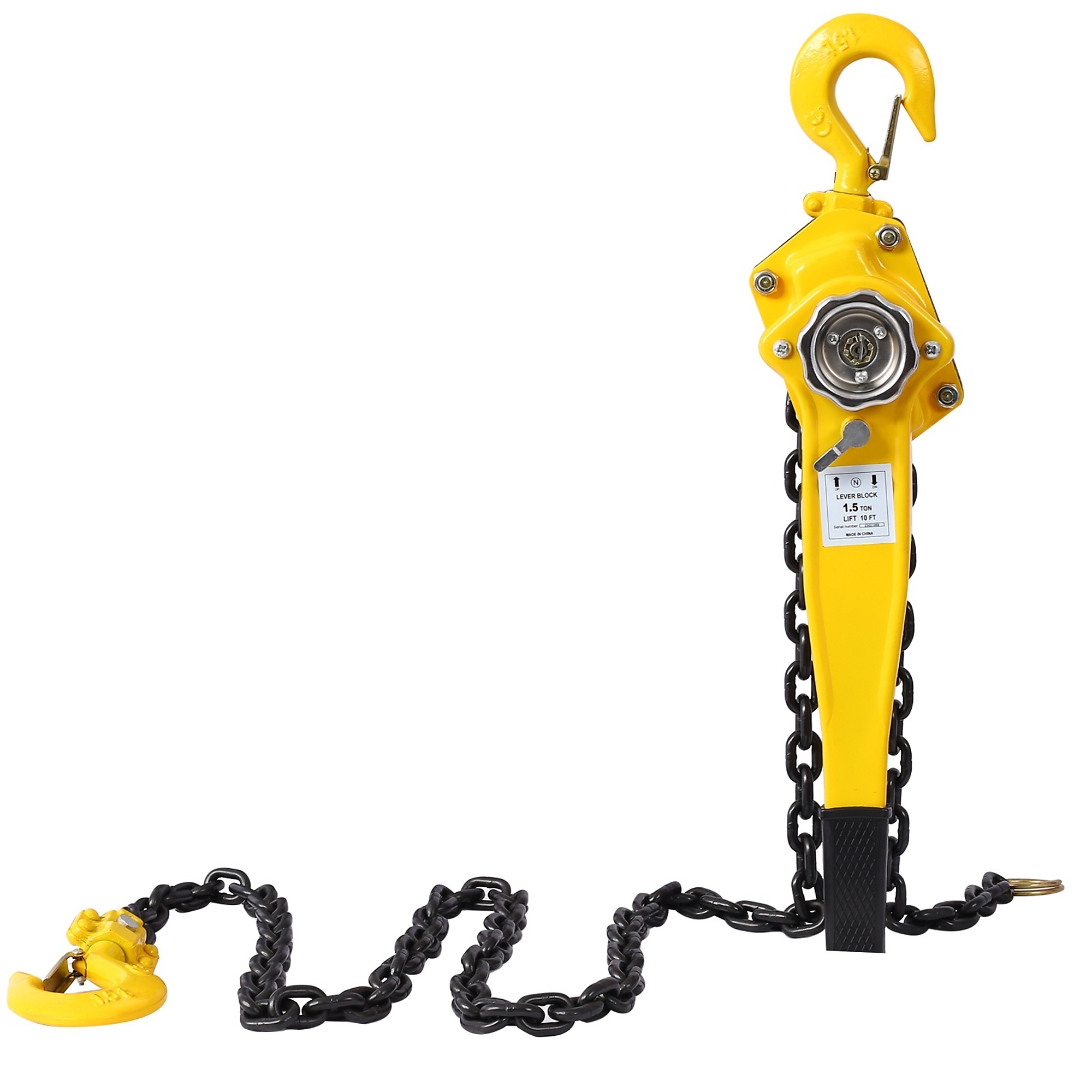 BlackTeck Lever Chain Hoist — 1/2-Ton, 10ft. Lift, Heavy-Duty Hooks, Model# N2-57620