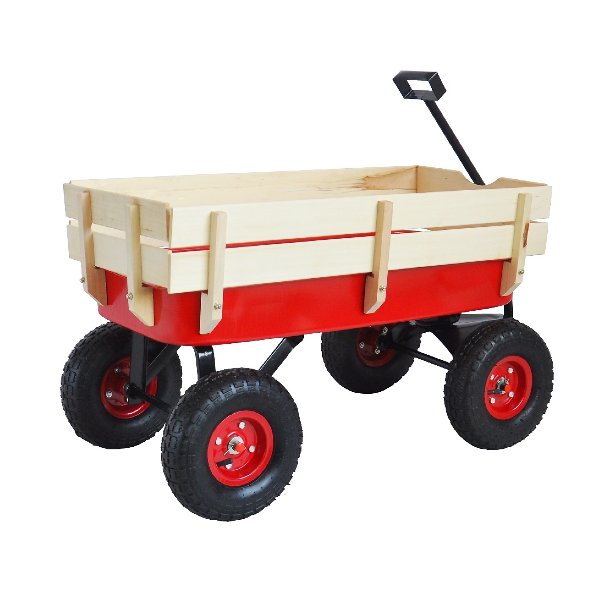 BlackTeck Garden Cart — 3 Cu. Ft., Plastic, All-Terrain, Air Tires, 176-Lb. Capacity, Red, Model# N2-02956