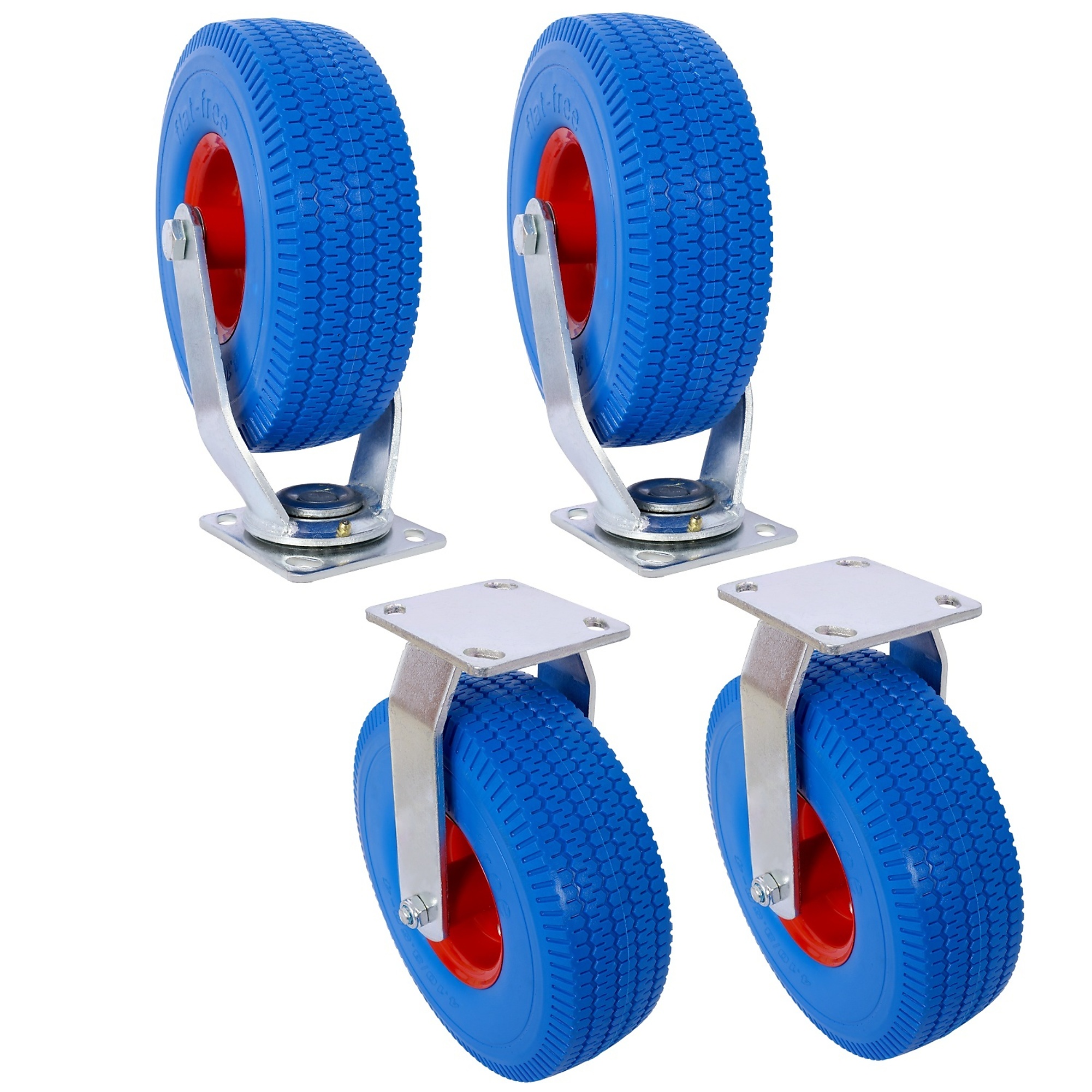 BlackTeck Heavy-Duty Casters — 10in., 5/8in. Bore, Centered Axle, 220 Lbs. Capacity, 4 Pcs, Model# N2-130454