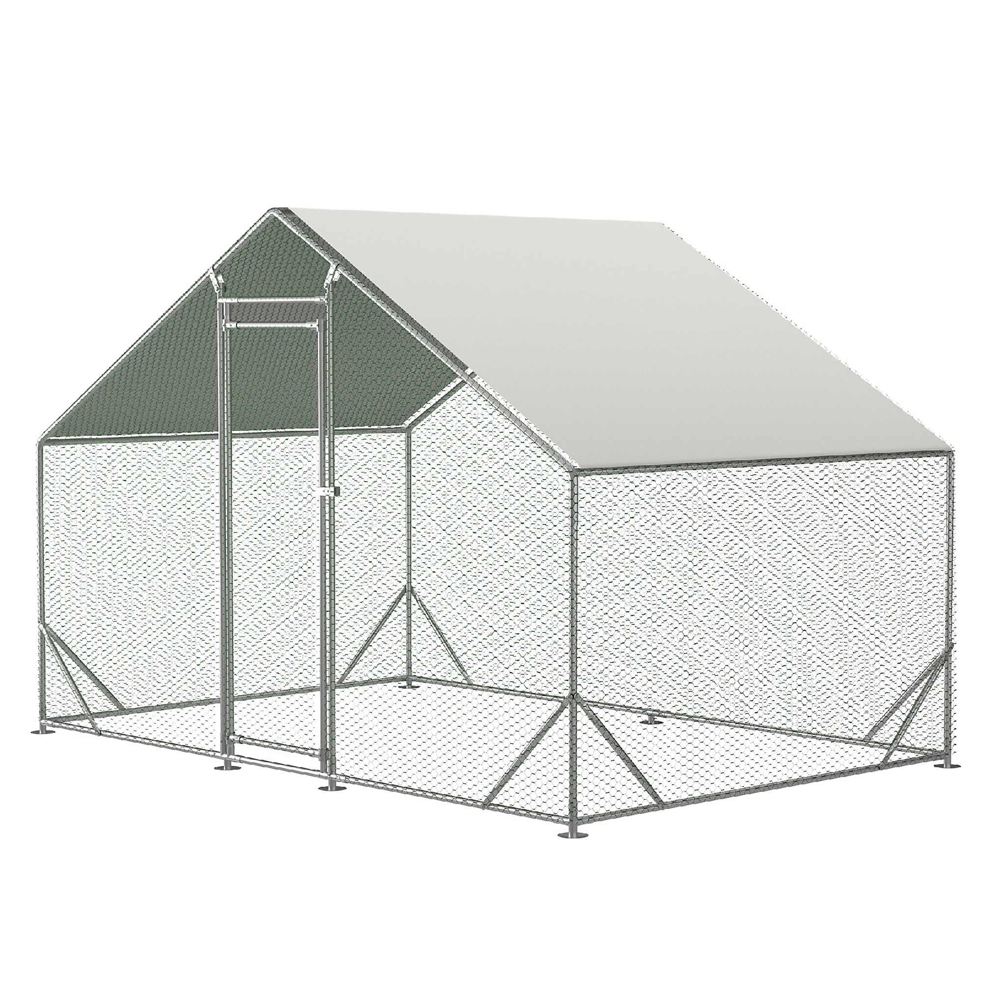 BlackTeck Walk-In Chicken Coop — 10ft. x 6.6ft. x 6.56ft., Galvanized Wire, Waterproof and Anti-Ultraviolet Cover, Model# N2-184736