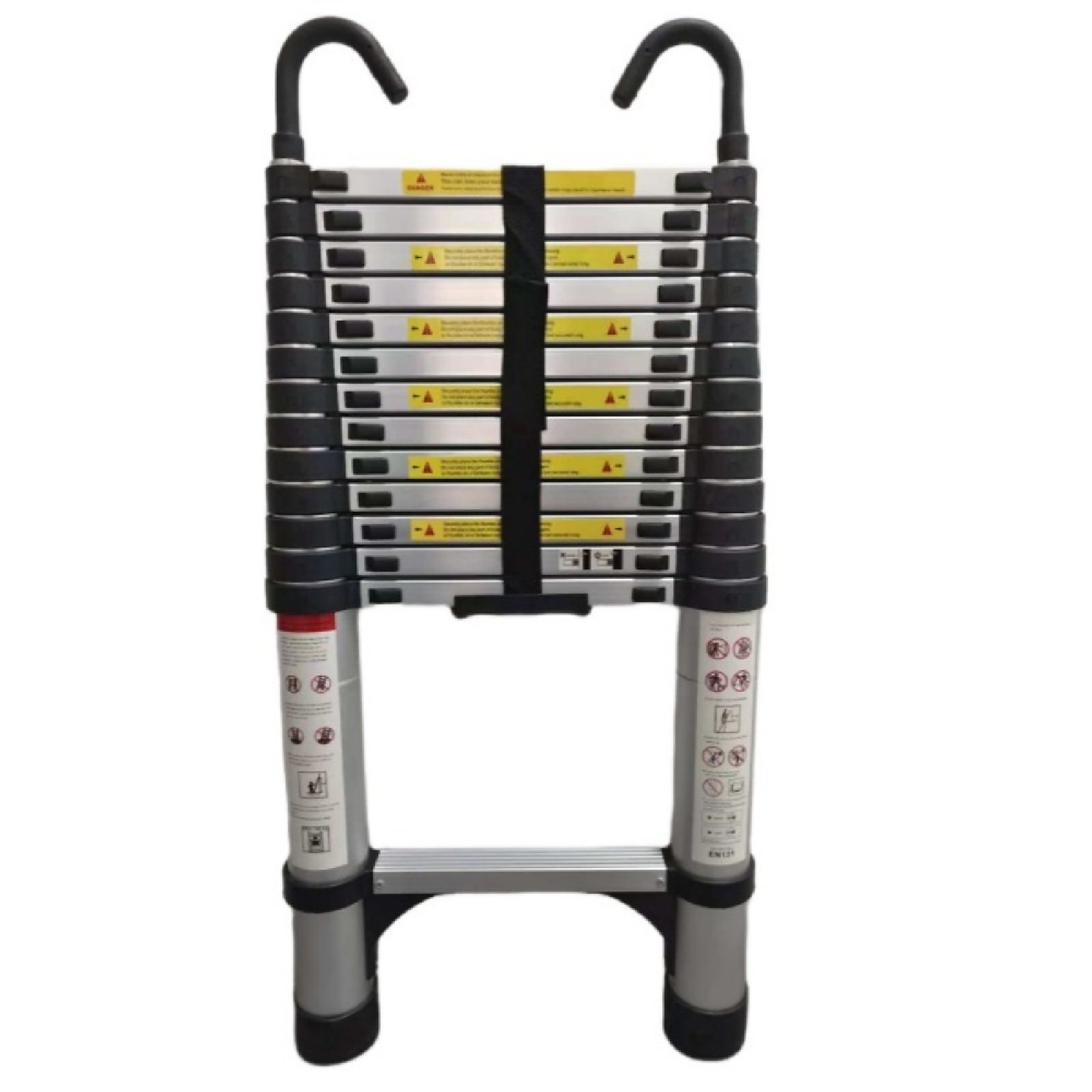 BlackTeck Aluminum Extension Ladder — 13.5ft., 360° Rotatable Stabilizer Bar, Non-Slip Feet, 300-Lb. Capacity, Model# N2-256991