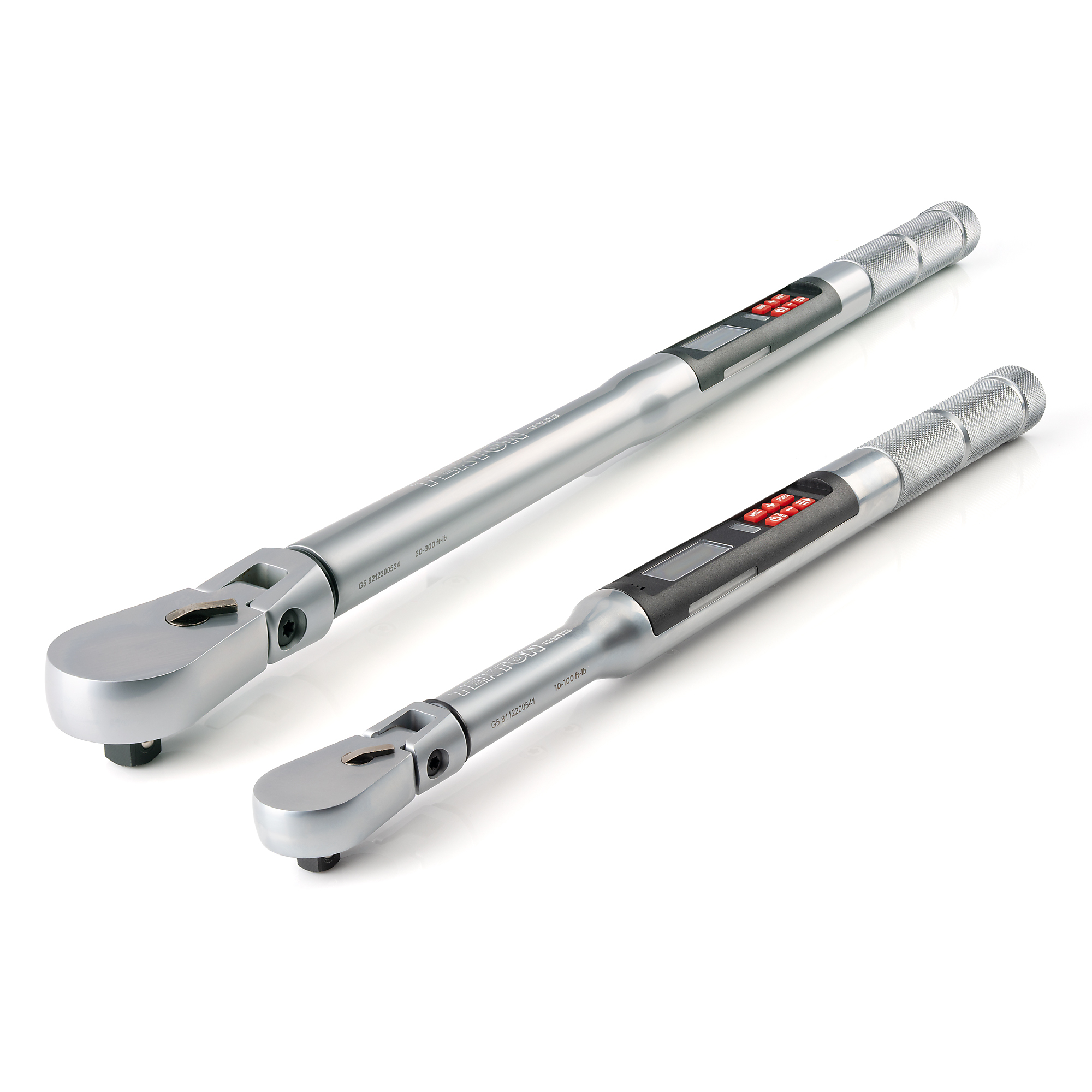 TEKTON 3/8, 1/2 Inch Drive 90-Tooth Flex Head Dual-Direction Electronic Torque Wrench Set, 2-Piece (10 - 100 ft-lb, 30 - 300 ft-lb) | TRQ98901