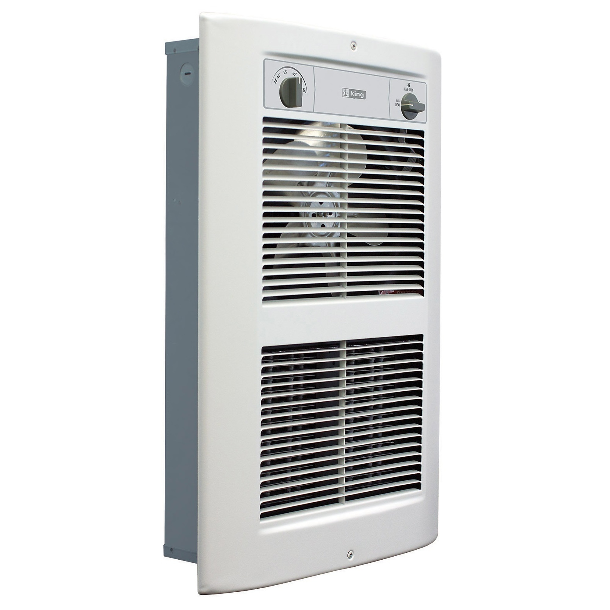 King Electric LPW ComfortCraft Wall Heater, 240V, 4500W, White Dove, 15355 BTU/Hour Heat Output, Heating Capacity 450 ft², Model# LPW2445T-S2-WD-R