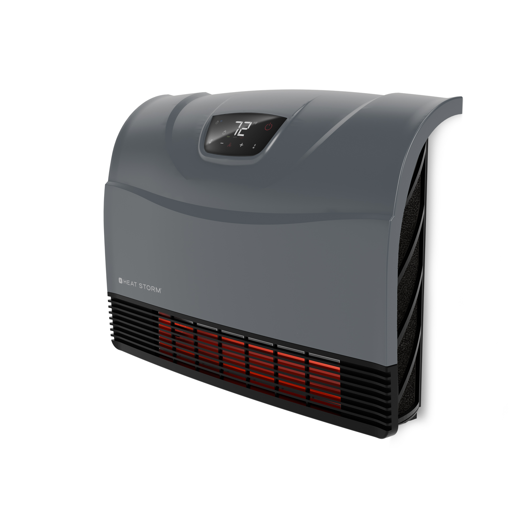 HeatStorm Phoenix Gray WiFi Infrared Space Heater — 1500W, Wall-Mounted, Cool-to-Touch, Smart Control, Model# A-1500-PHXG-WI