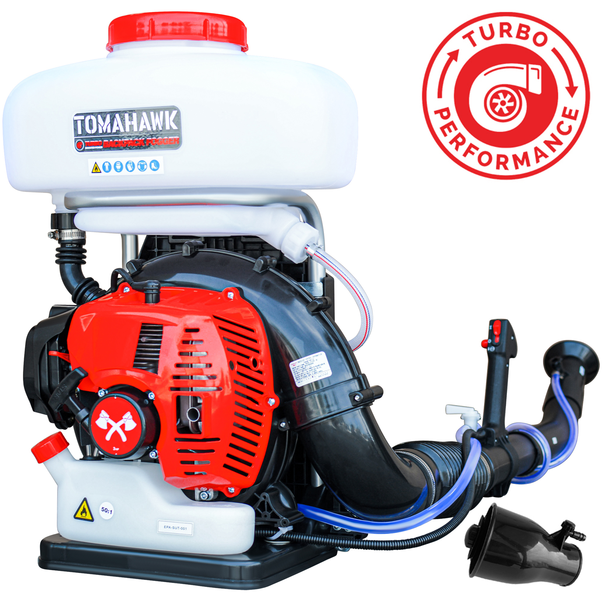 Tomahawk Turbo Backpack Mosquito Fogger Leaf Blower — 3HP, 3.7-Gallon Tank, ULV Nozzle, Model# TMD14 + ULV