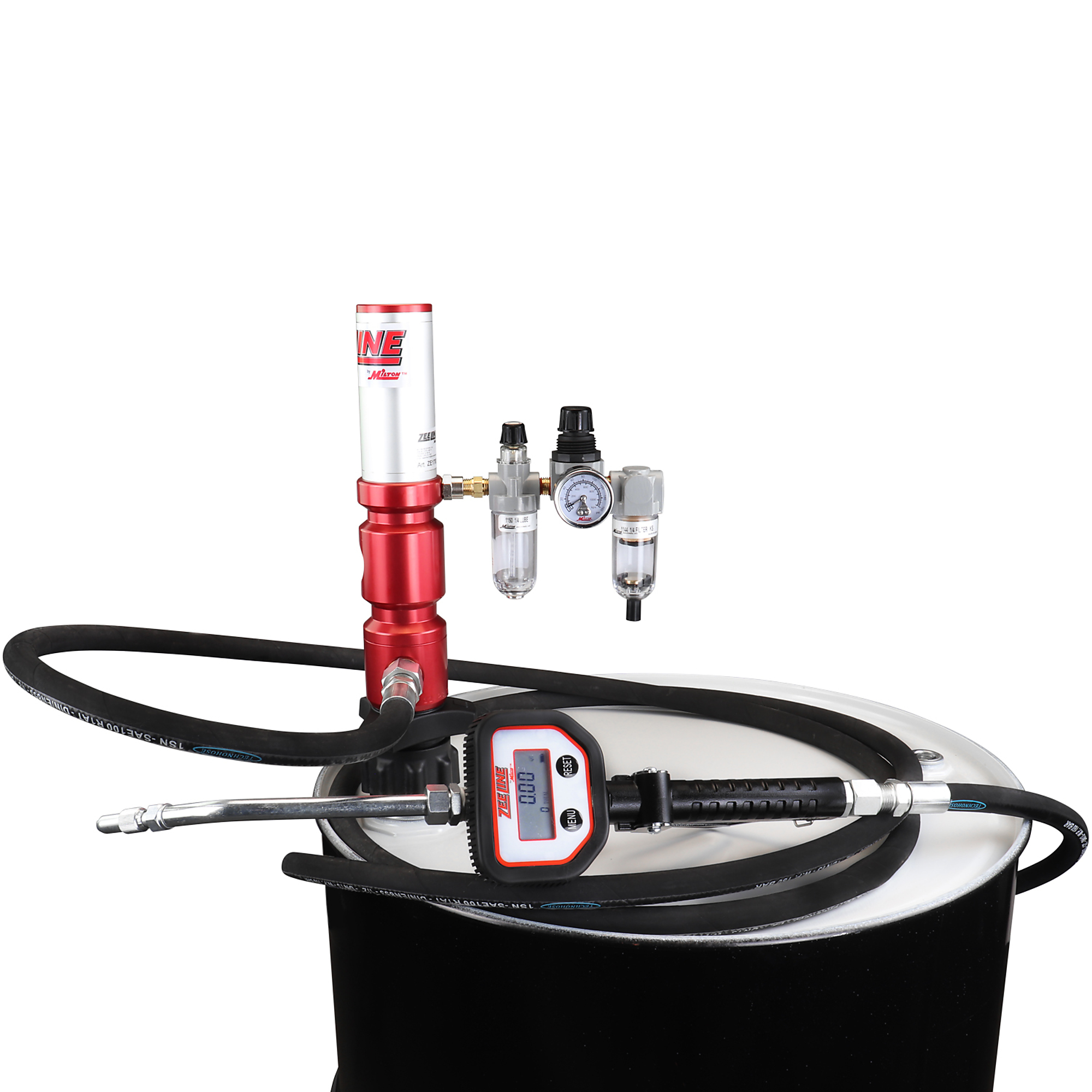 Zee Line 3:1 Premium Series Pump Kit — 55-Gallon, 6.6 GPM, 1/2in. x 16ft. Hose, Metered Nozzle, Pneumatic, Model# ZE1700PK-55-200