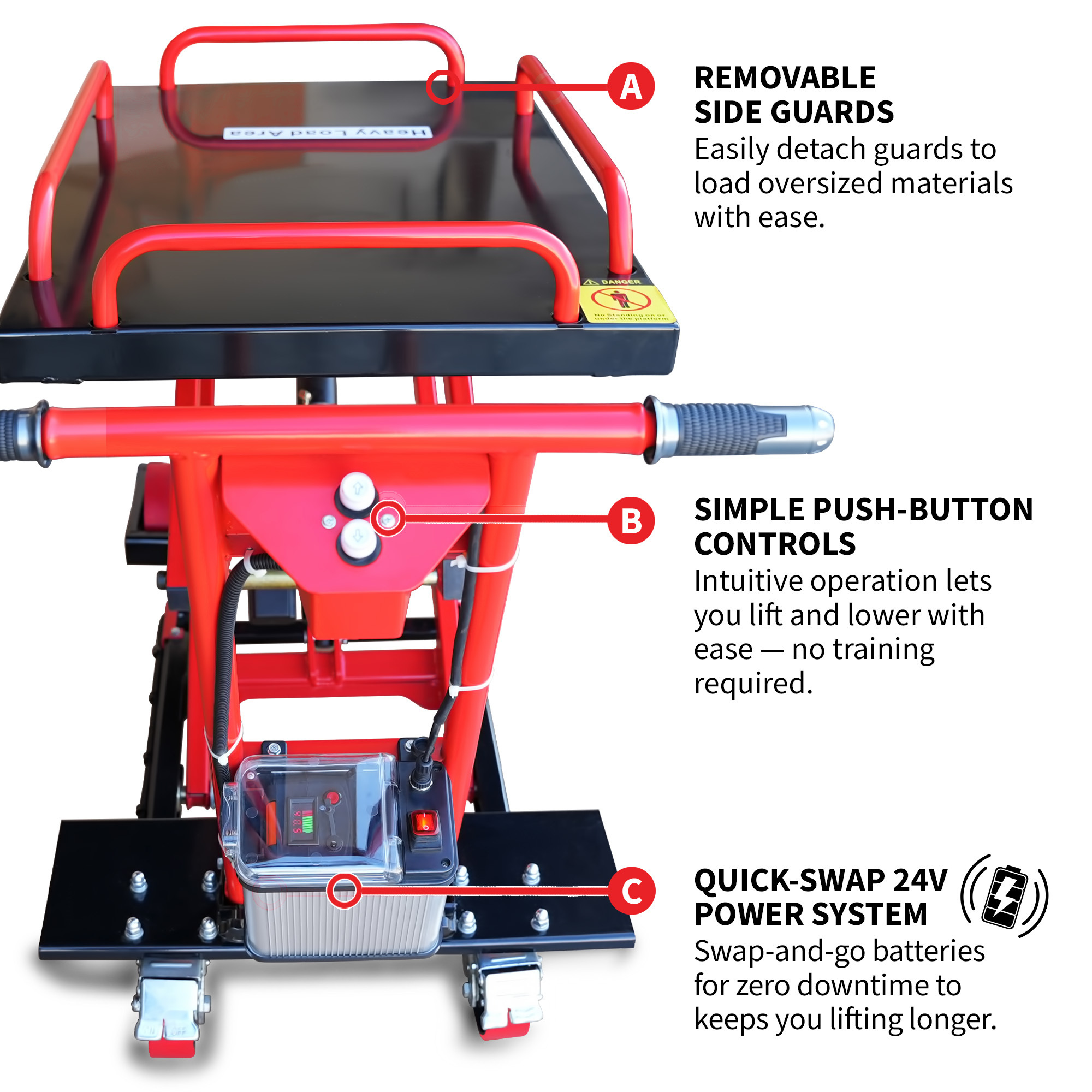 Tomahawk Electric Hydraulic Lift Table — 600-Lb. Capacity