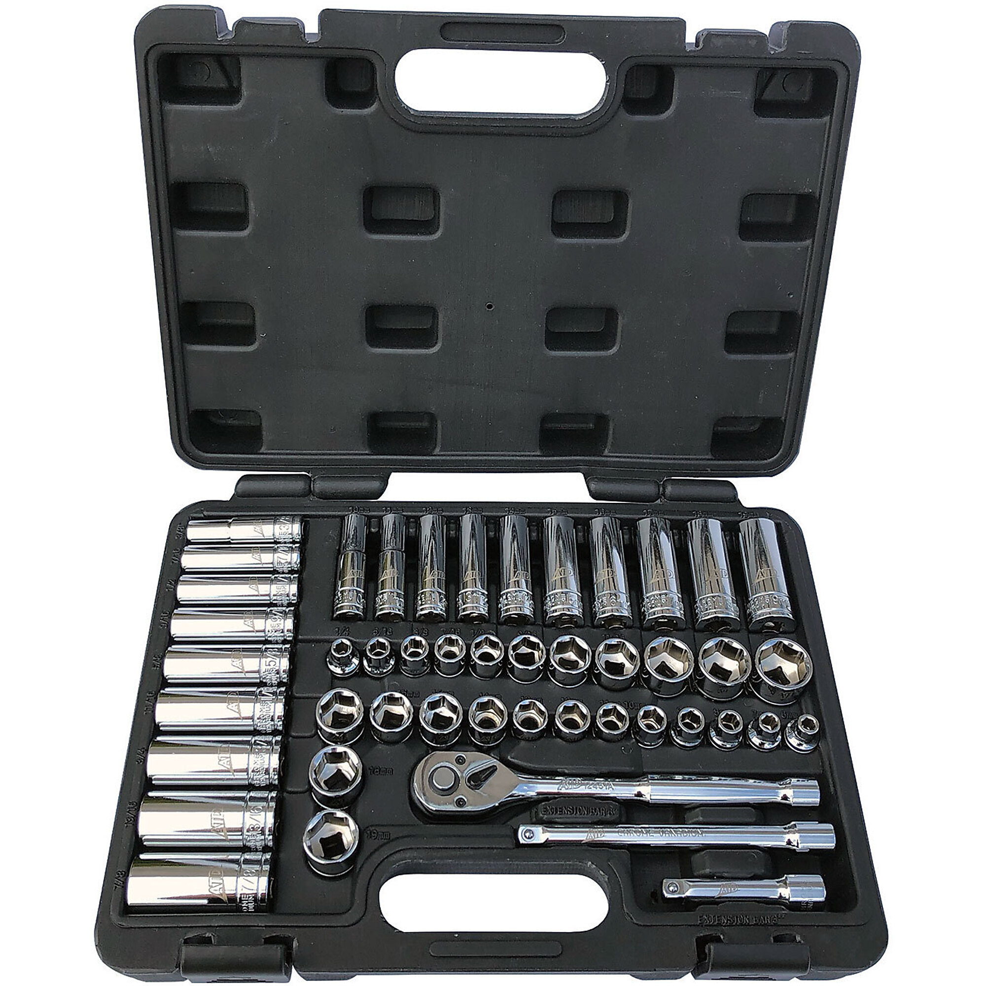 ATD Socket Chrome Set 3/8Dr 47Pc 6Pt Master Set, Model# 10071