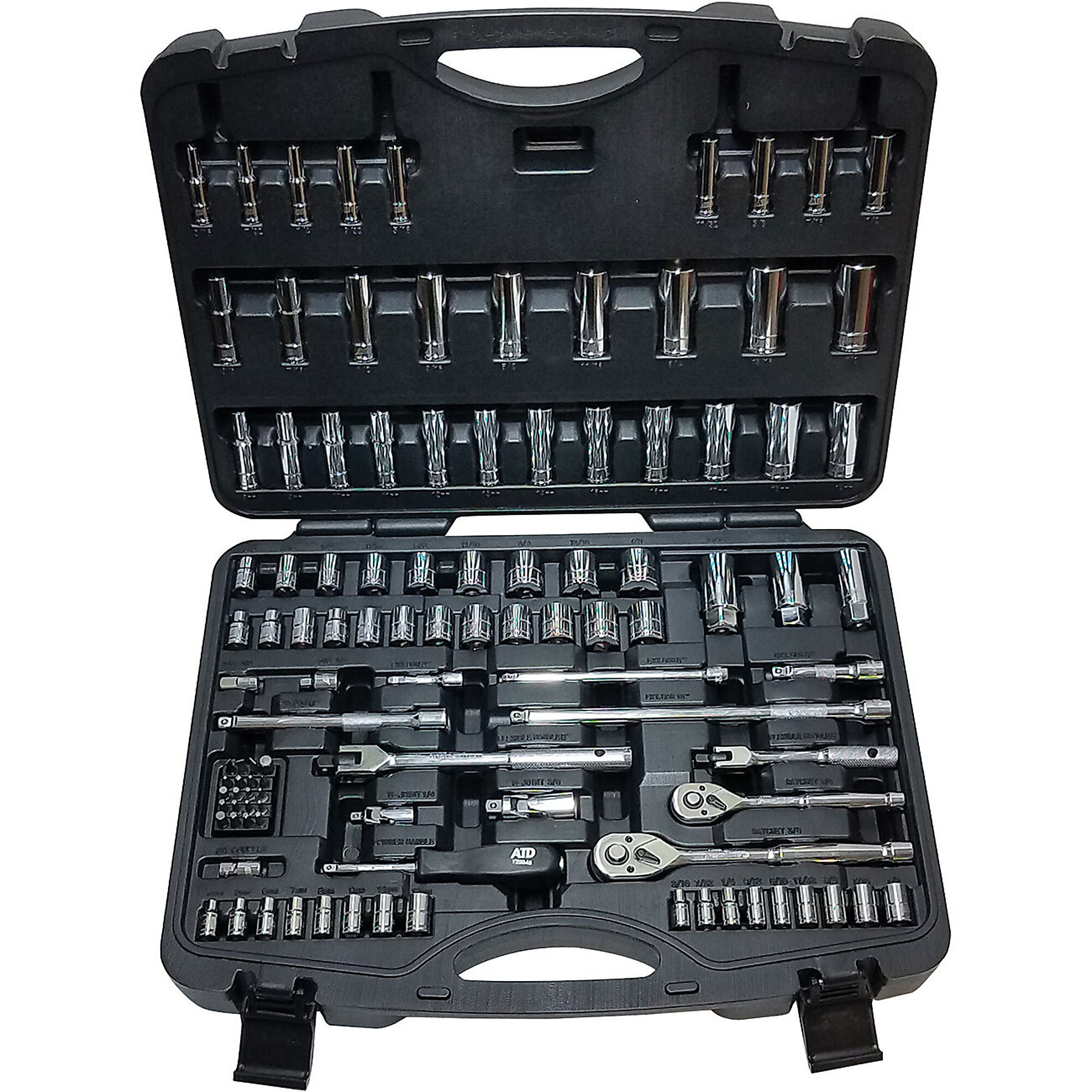 ATD Socket Set 1/4&3/8Dr 6Pt Sae & Metric Master 106 Pc, Model# 10115