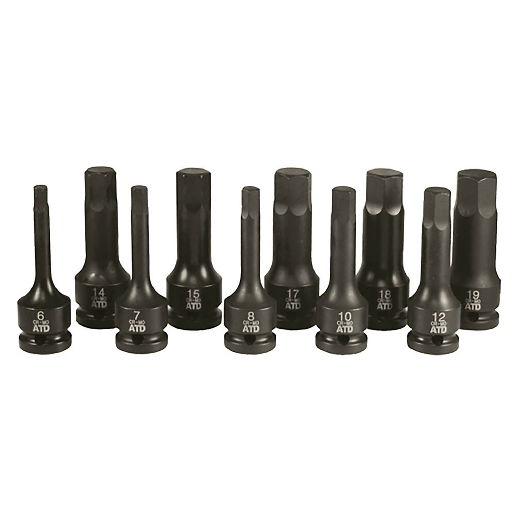 ATD Socket Impact Set 1/2Dr 10Pc Metric Hex, Model# 10377