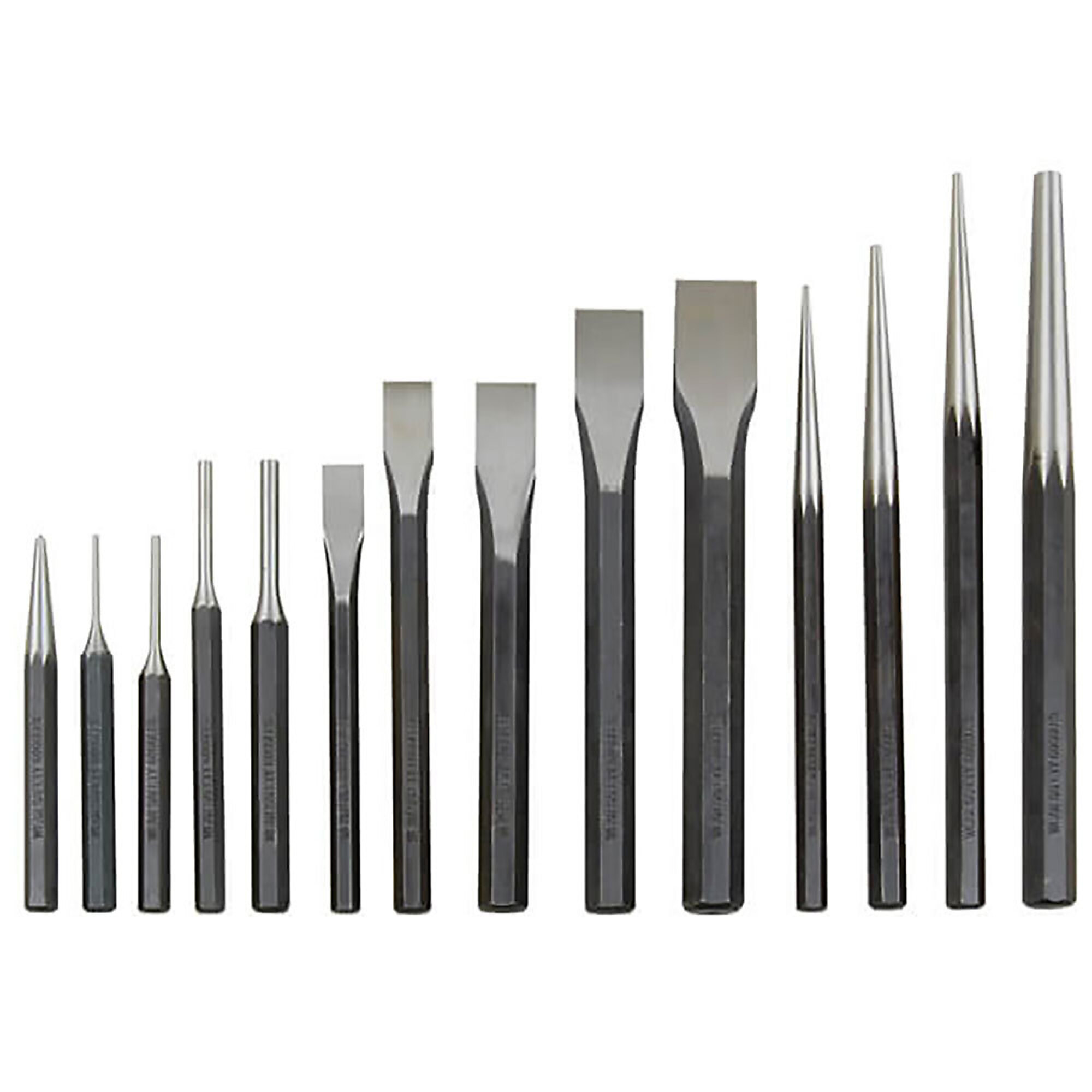 ATD Punch And Chisel 14Pc Set Black Oxide Finish, Model# 10638