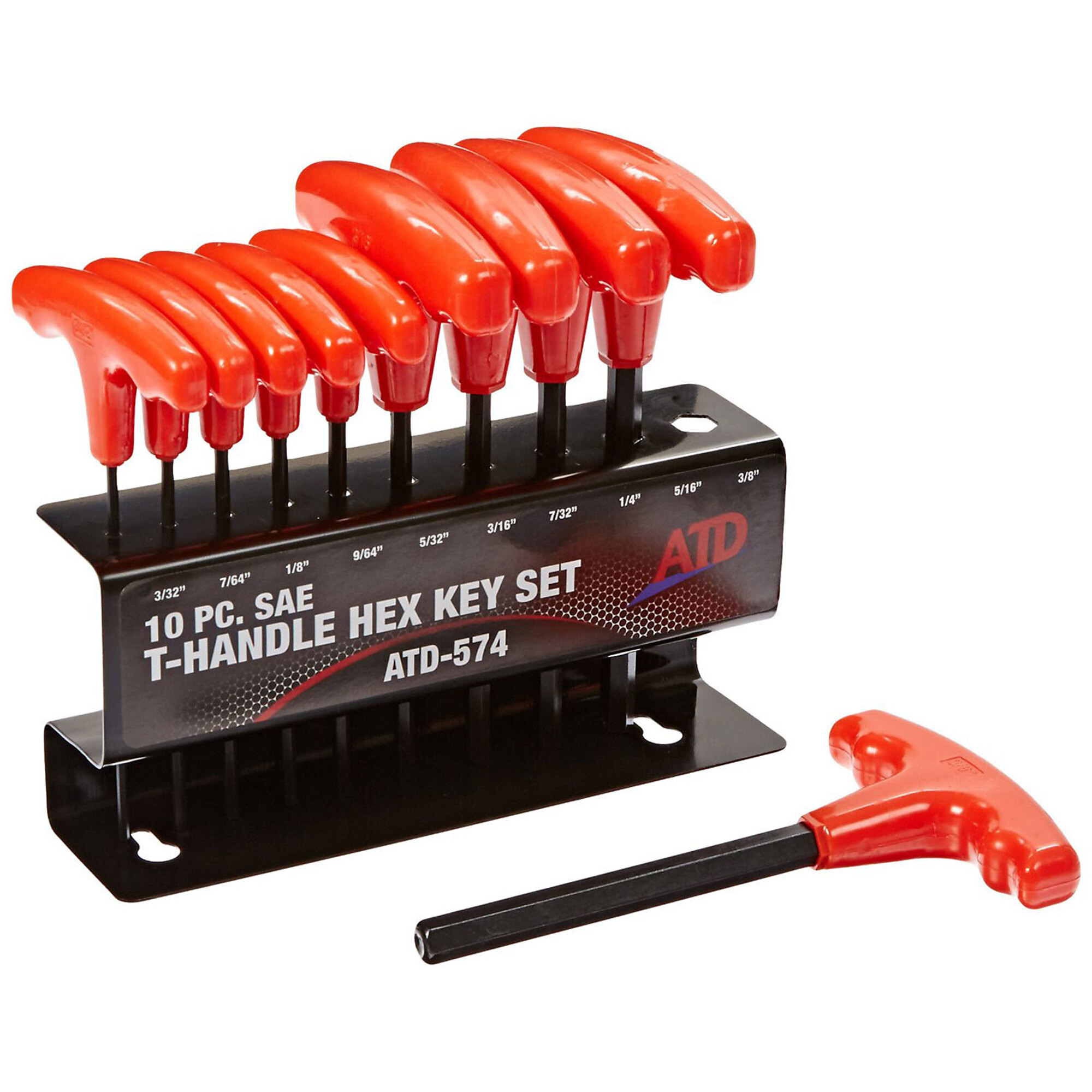 ATD Hex Key T-Handle Set 10Pc Sae, Model# 10504