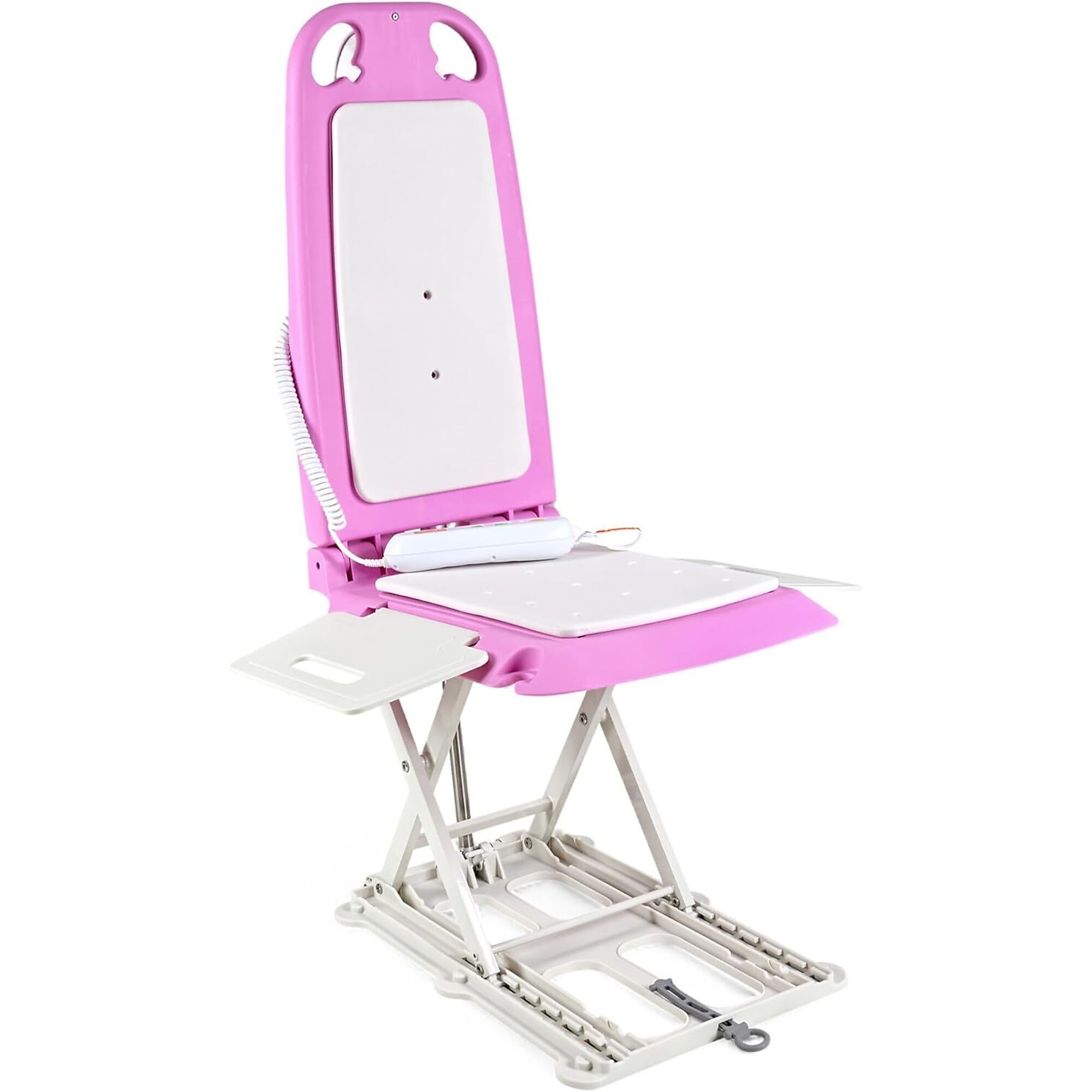 SuperHandy Portable Floor and Bath Lift — 330-Lb. Capacity, 26V Battery, Lightweight, Foldable, IP68 Waterproof, Pink, Model# TRI-GUT197