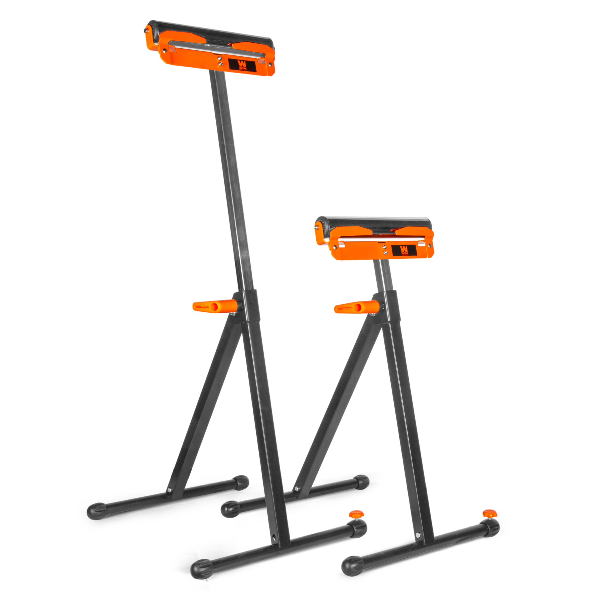 WEN Adjustable Roller Stands with Edge Guide — 27in. to 43in. Height, 500-Lb. Capacity, Two Pack, Model# 4289-2