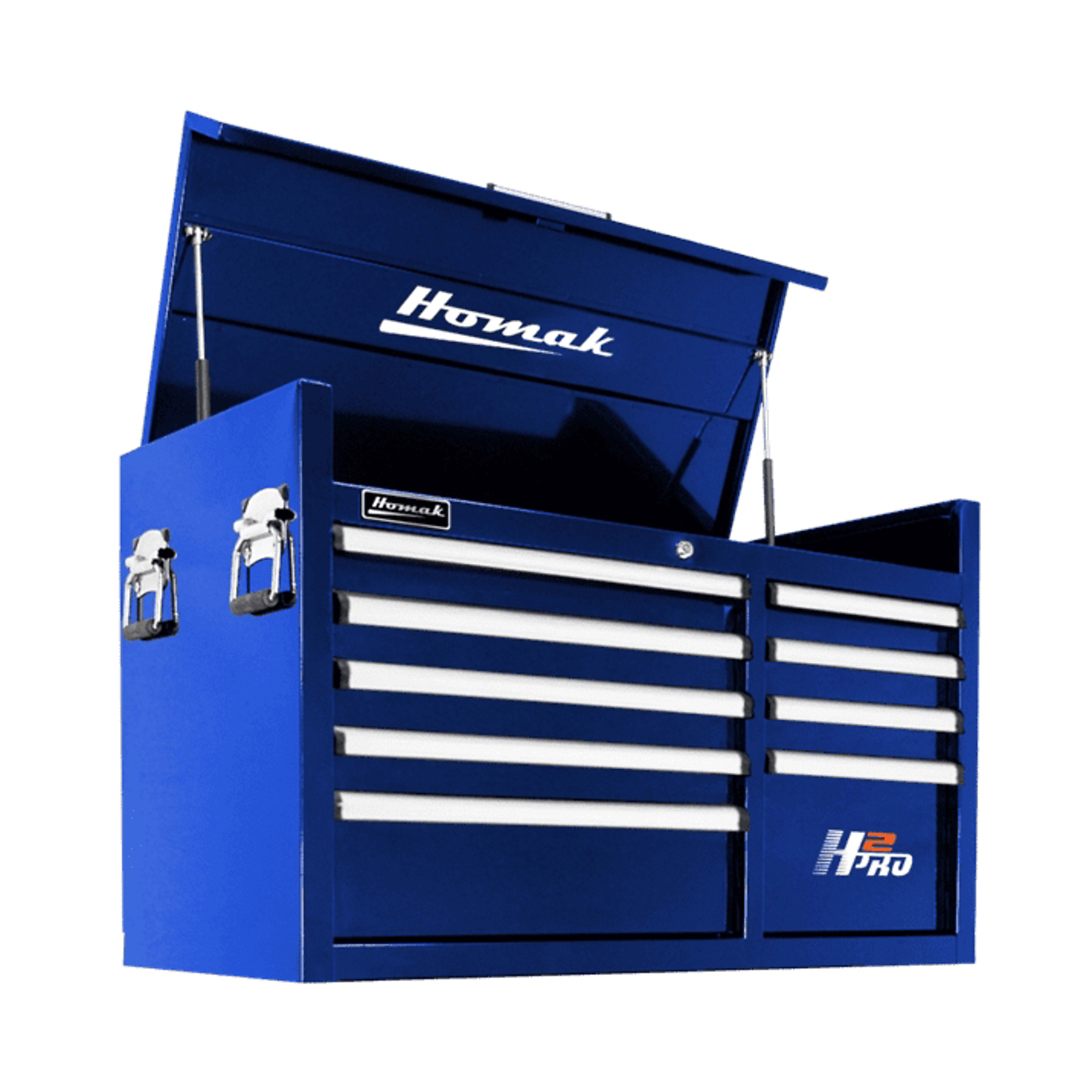 Homak, H2Pro, 41" 9 Drawer Top Chest, Blue, Heavy-duty 16-gauge steel, Model #BL02041091