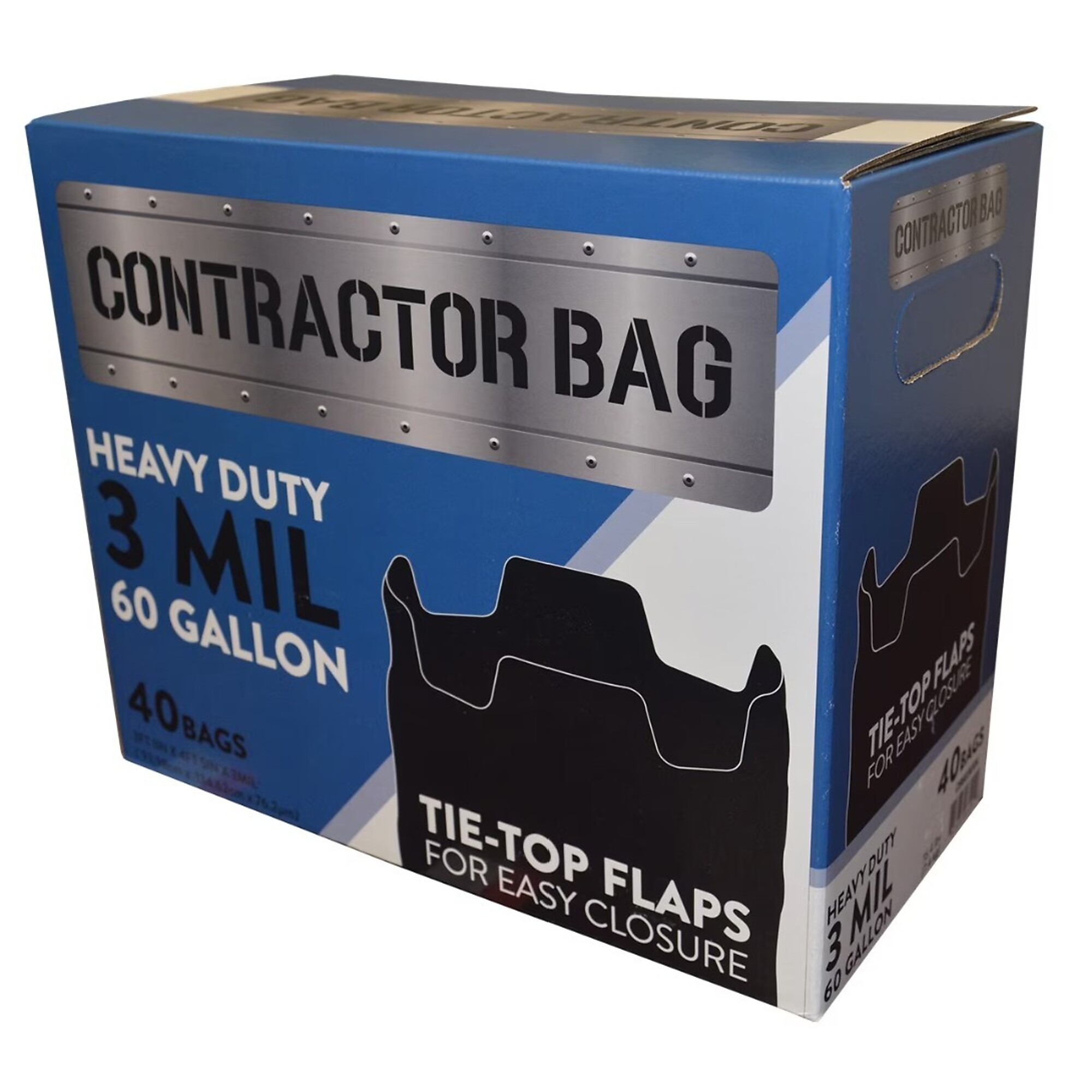 All Pro Contractor Clean-Up Bags — 60 Gal., 3.0 mil, Black, 40/Box, Model# ALPCB6030XK