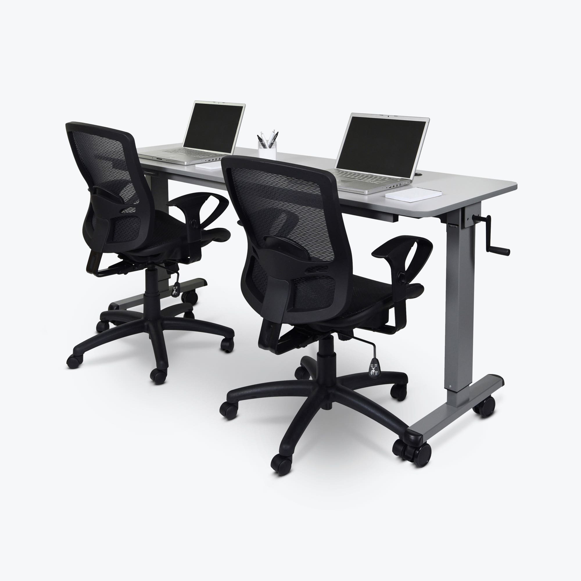 Luxor Adjustable Flip-Top Table — 72in., Crank Handle, 30in. to 42.25in. Height, Locking Casters, Model# STAND-NESTC-72