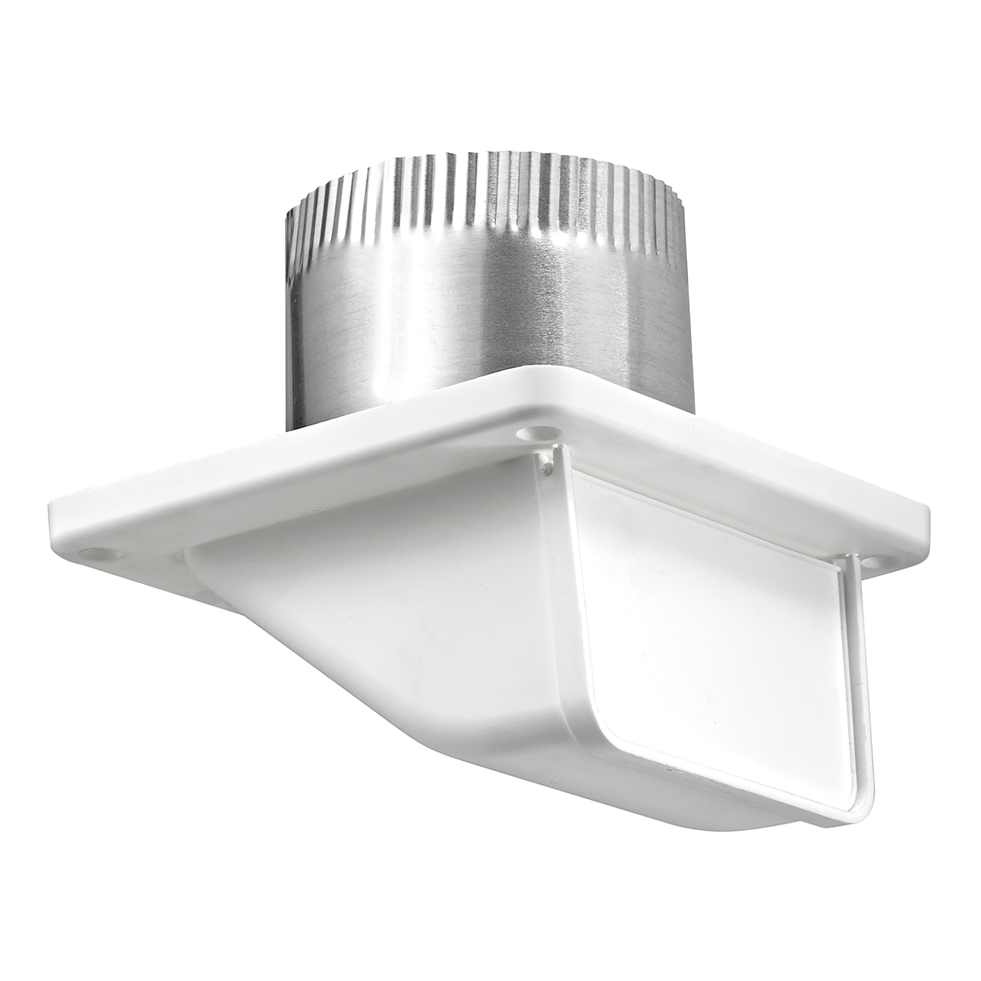 Lambro 4in. Plastic Under Eave Vent with Weather Damper and Tail Pipe — White, Model# 143WTP