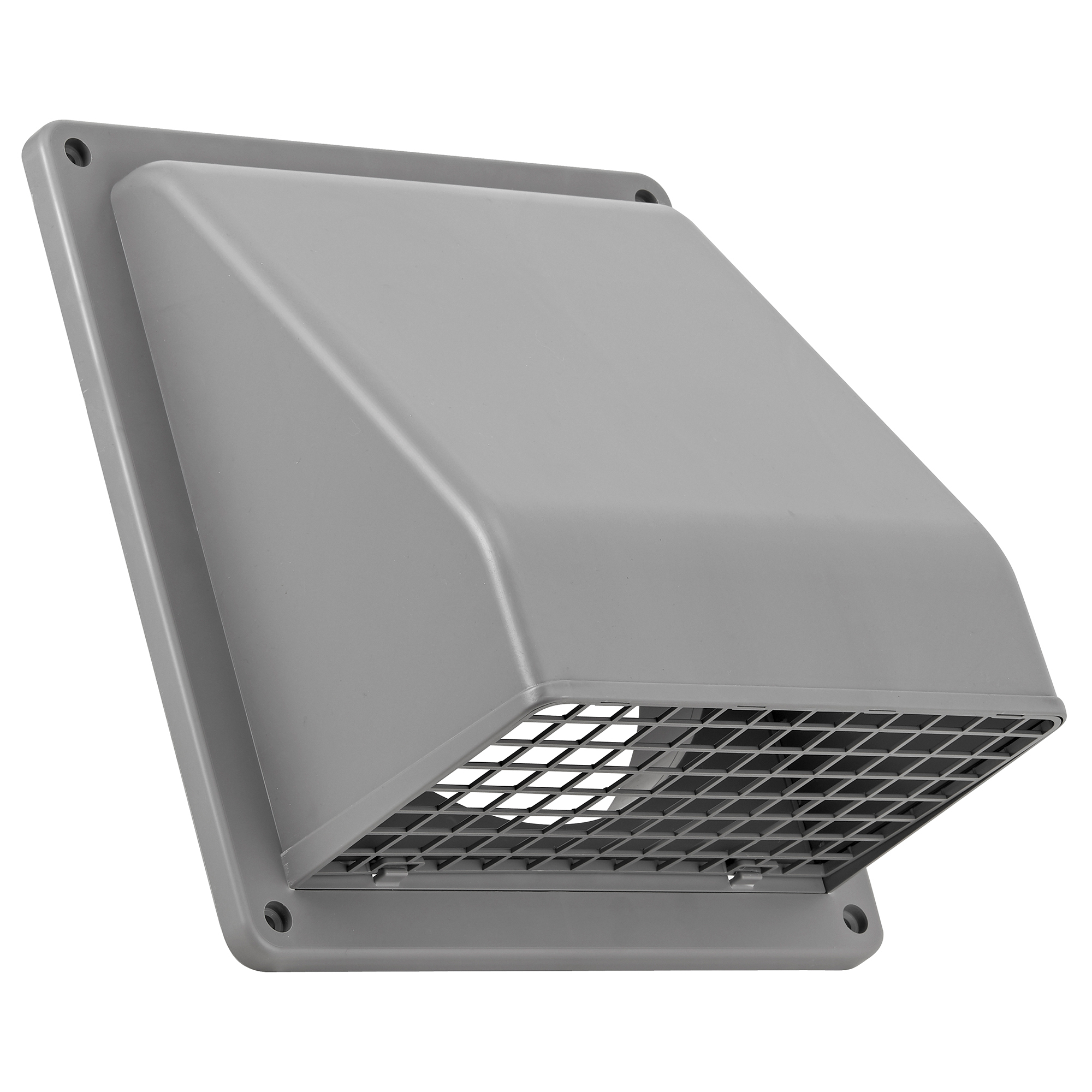 Lambro 8in. Plastic Wall Exhaust or Air Intake Vent — Hinged Screen, Removable Damper, Gray, Model# 389G