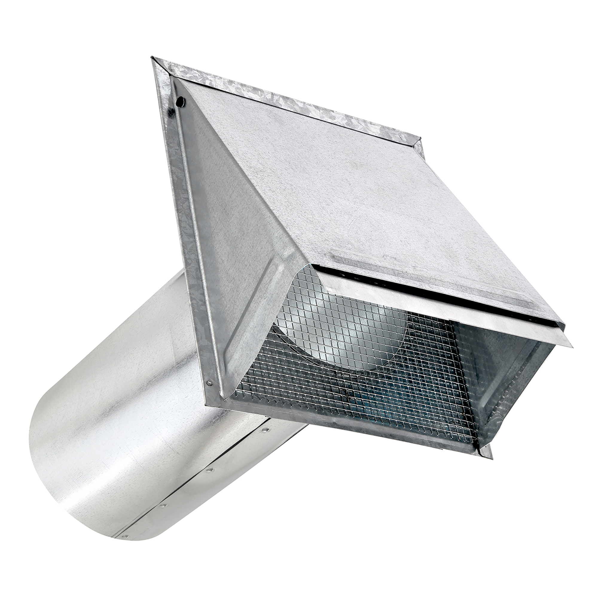 Lambro 6in. Galvanized Steel Wall Exhaust Hood Vent — 26-Gauge, 11in. Pipe, Damper, Wire Mesh Screen, Model# 3460GMS-11