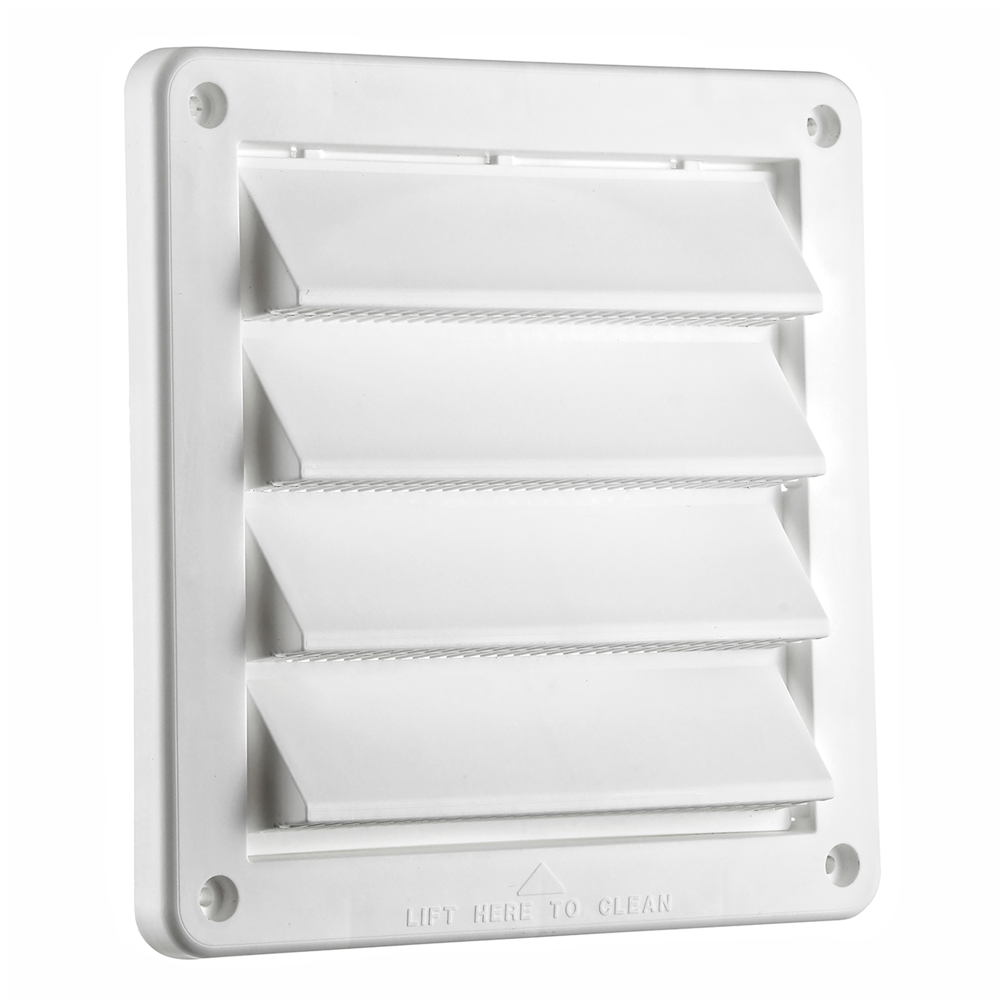 Lambro 6in. Plastic Fresh Air Intake Vent — White, Rain Guard, Removable Screen, Model# 606W