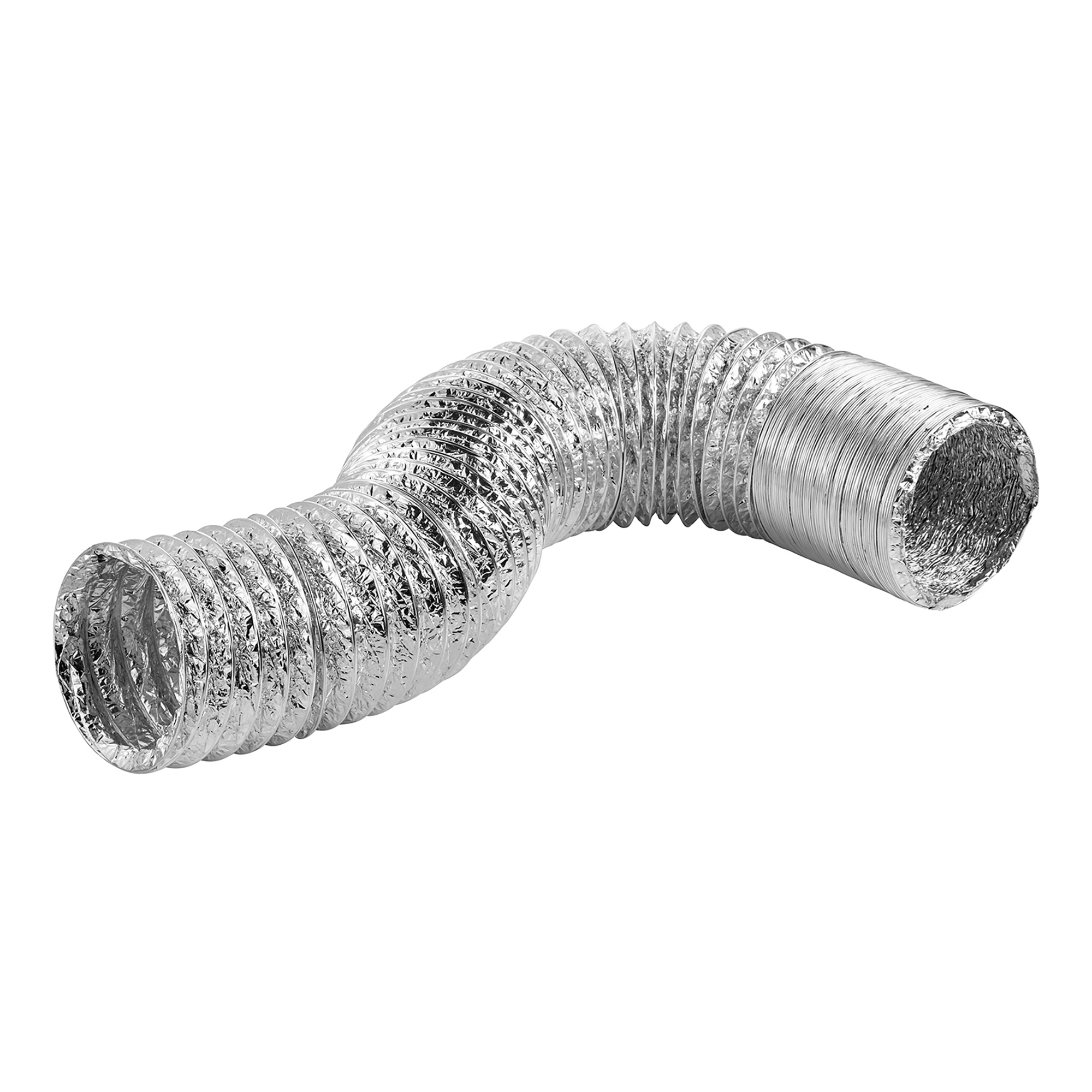 Lambro Clothes Dryer Foil Flex Transition Duct — 4in. x 50ft., Aluminum and Polyester, Galvanized Wire Frame, Model# 498-50
