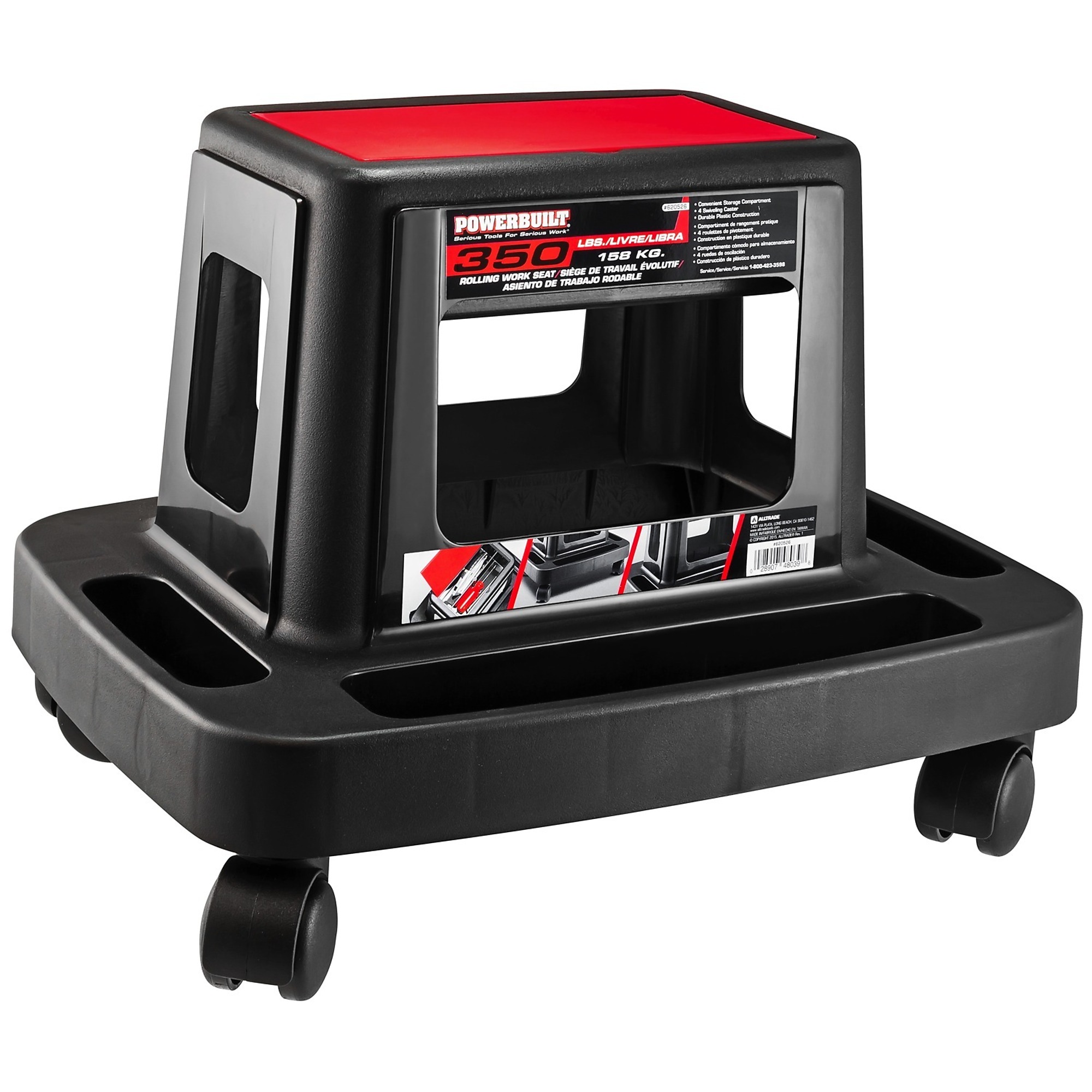 Powerbuilt, Heavy Duty Injection Rolling Work Seat, Model # 620526