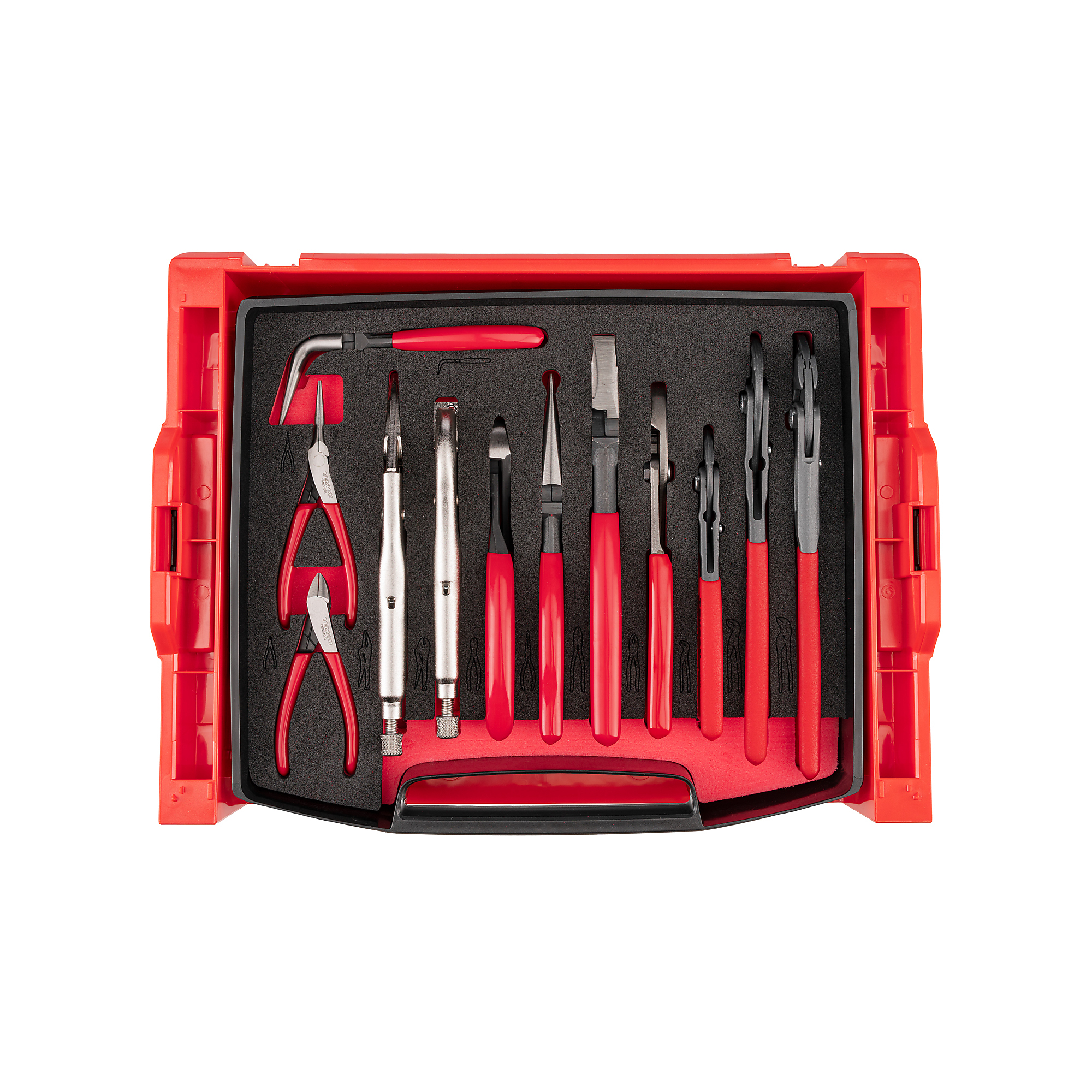 TEKTON Gripping, Cutting, and Locking Pliers Set with Open Top Drawer and Rack (12-Piece) | PLR96001