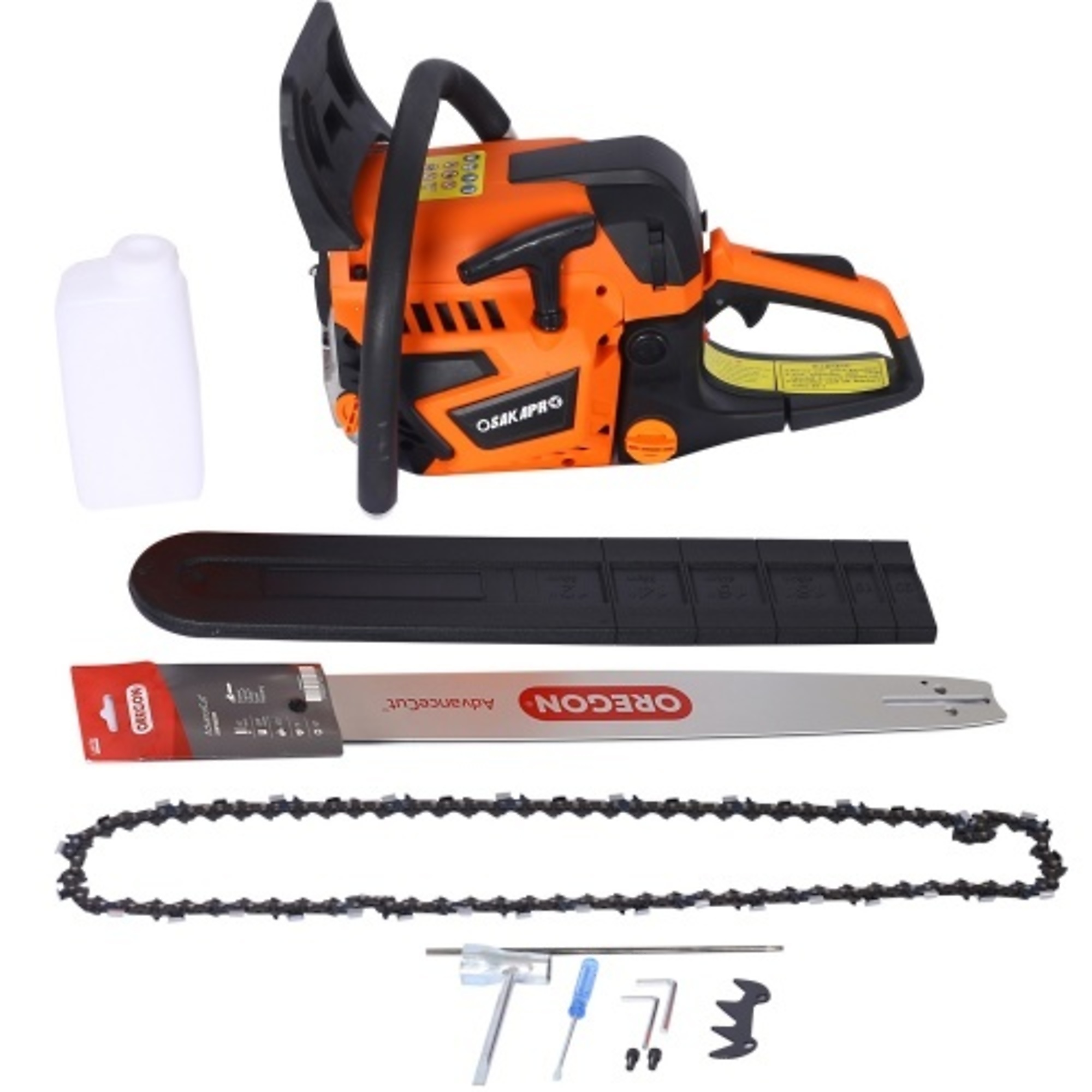 Osakapro Gasoline Chainsaw — 20in. Oregon Bar, 52cc 2-Cycle Engine, Anti-Vibration, Model# BAC-W46542536
