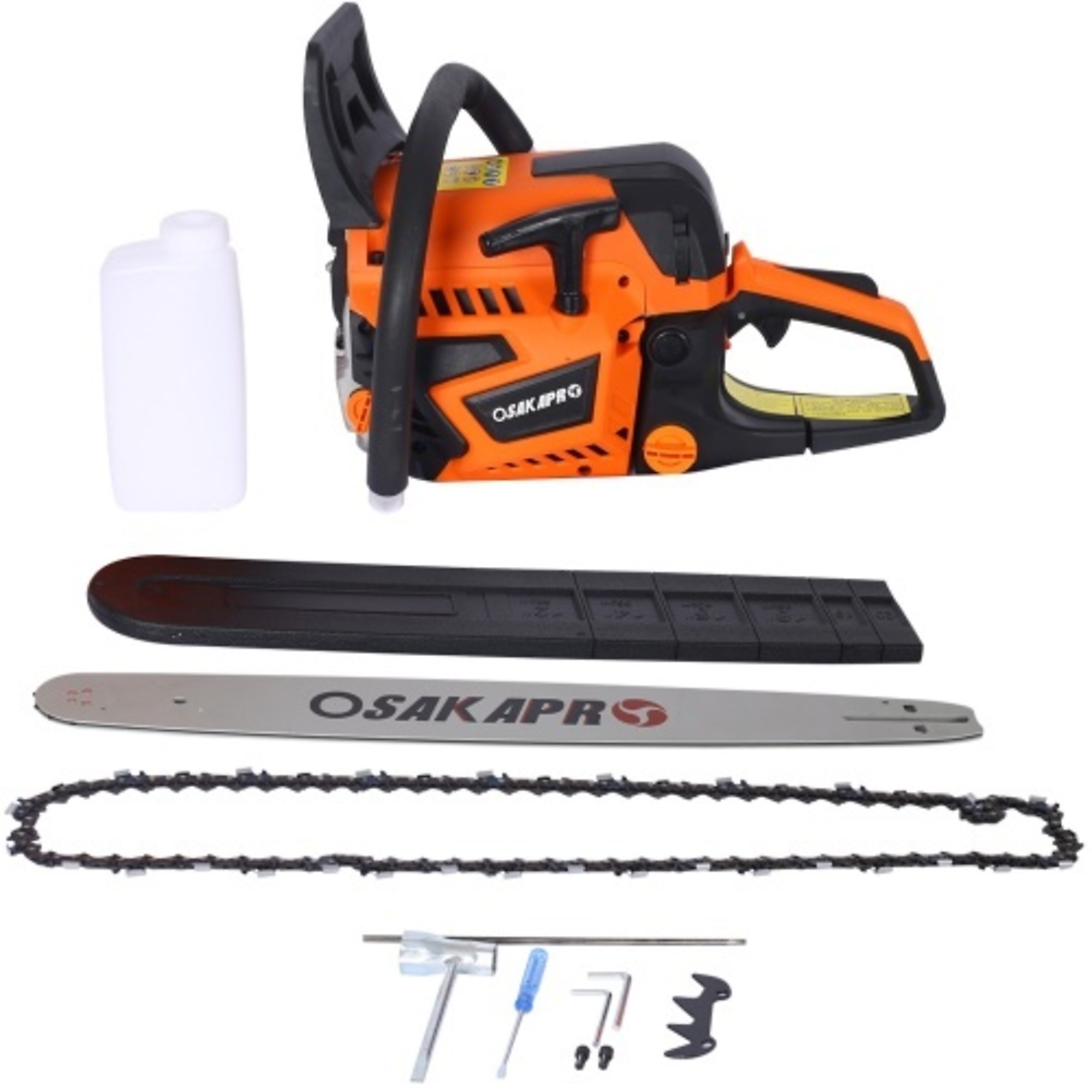 Osakapro Gasoline Chainsaw — 20in. Bar, 58cc 2-Cycle Engine, 3.2HP, Anti-Vibration, Model# BAC-W46542538