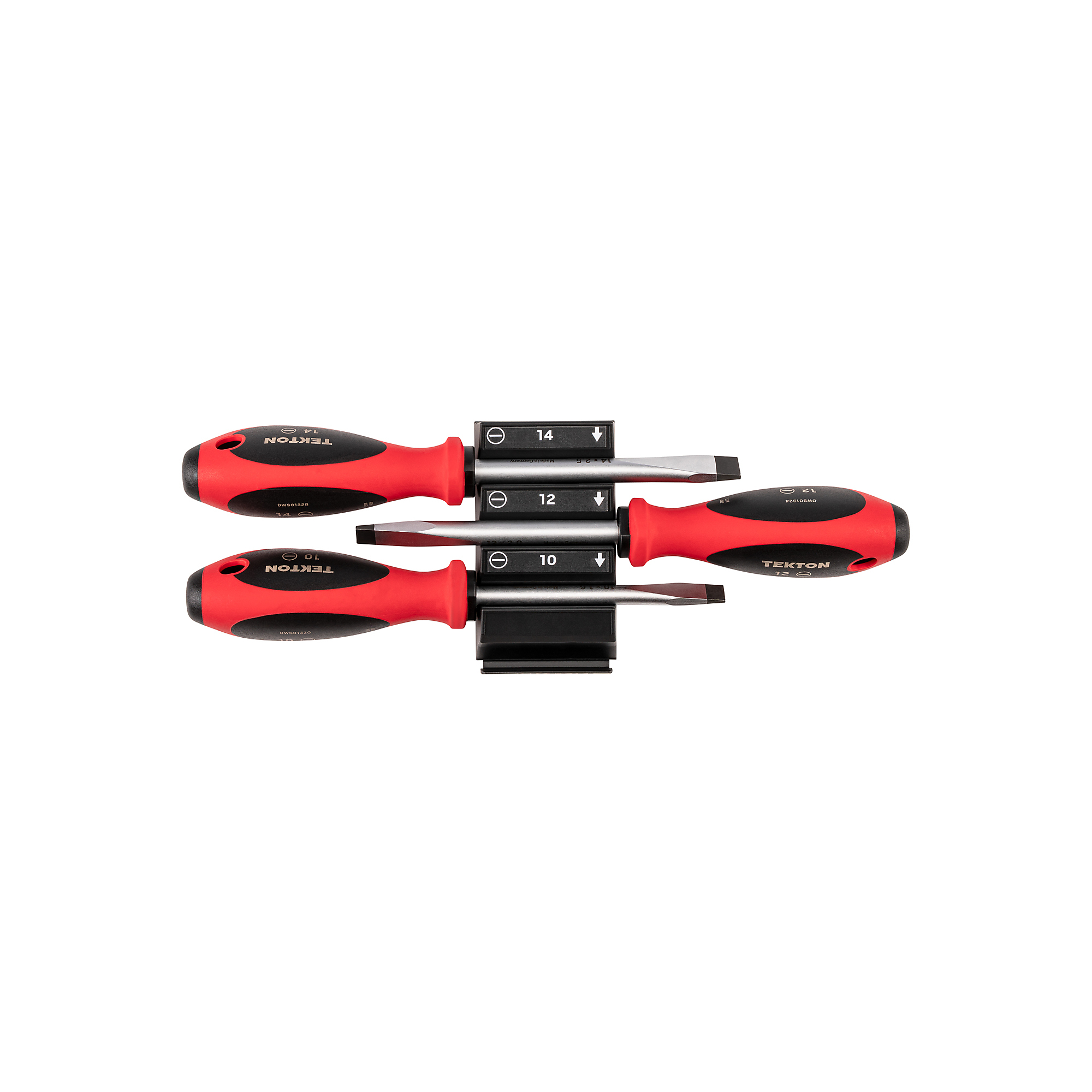 TEKTON Slotted Screwdriver Set with Modular Organizers - 4 Inch Shanks, 3-Piece (10 - 14 mm) | DWS90102