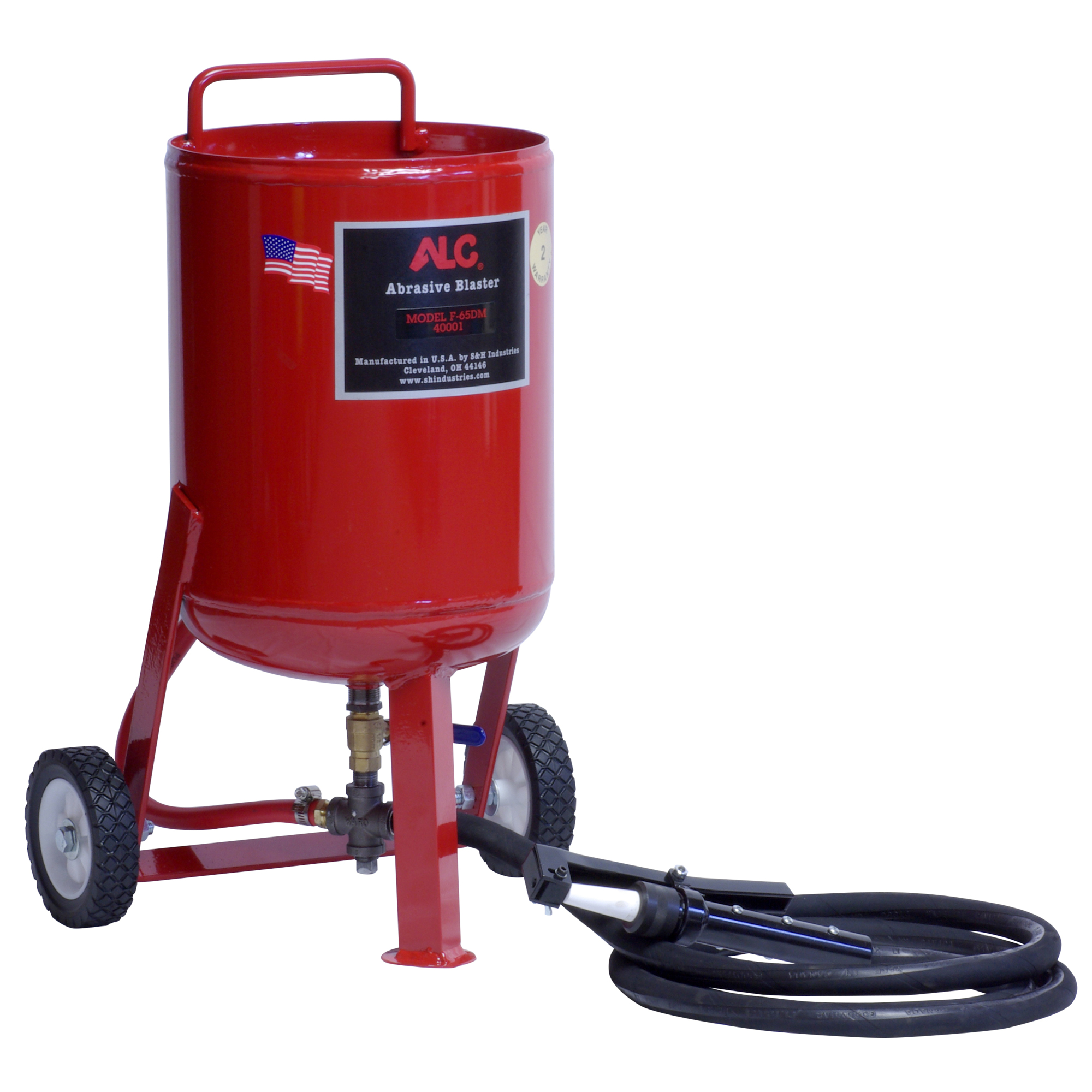 ALC Abrasive Pressure Blaster, Sandblaster — 10ft. Heavy-Duty Hose, Adjustable Flow Valve, Includes 3 Nozzles and Blast Hood, Model# 40001