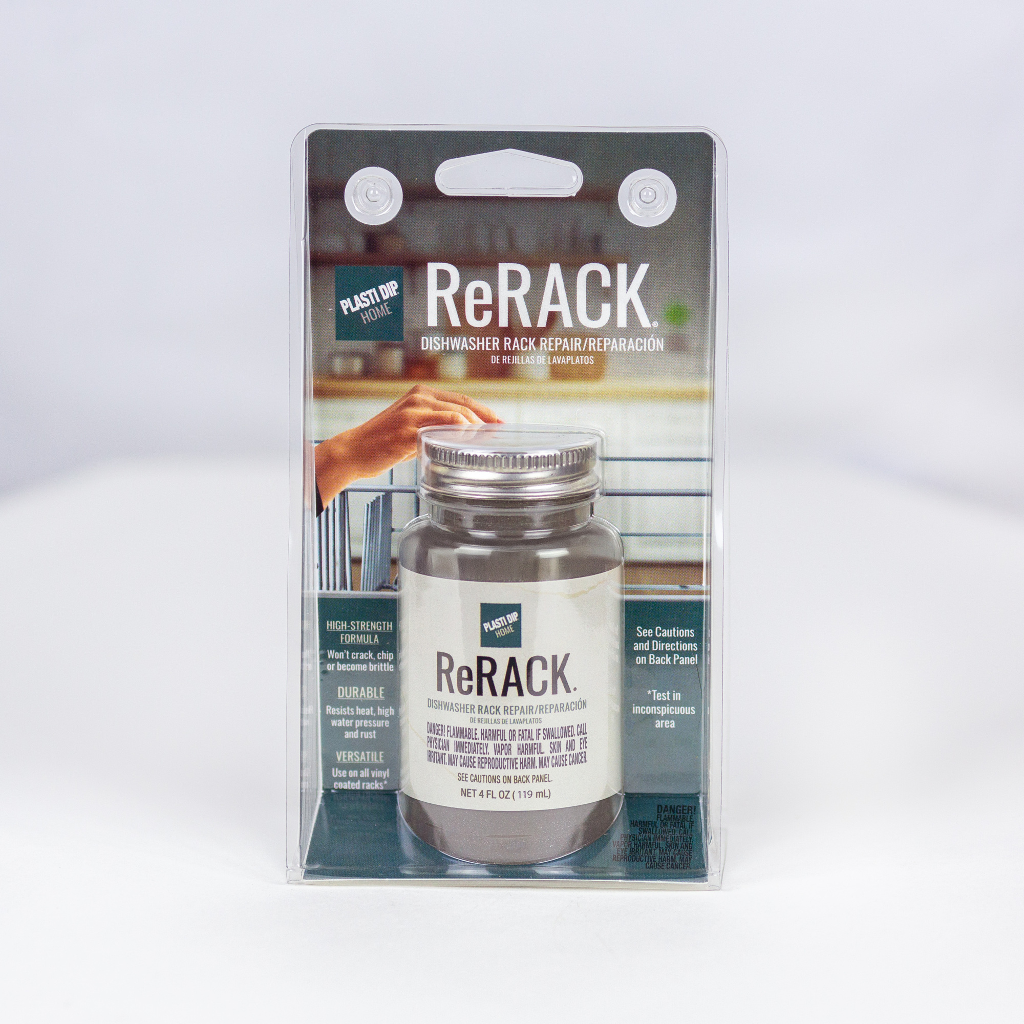 Plasti Dip ReRACK Flexible Rubber Coating — 4 Oz., Gray, Dishwasher Rack Repair, 6 Pk, Model# 649716