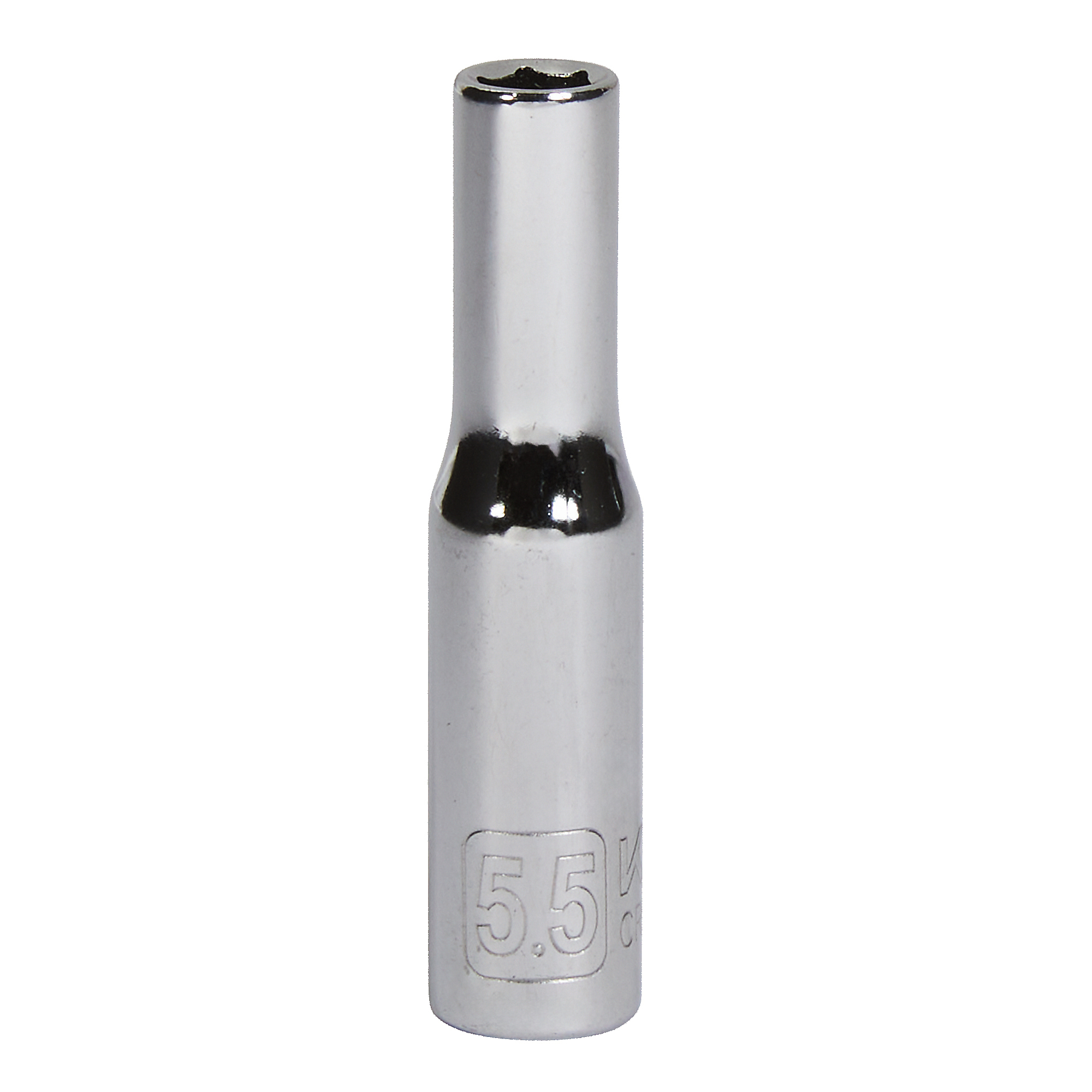 Klutch 1/4in.-Drive Deep Socket, 5.5mm, Metric, 6-Point, Alloy Steel