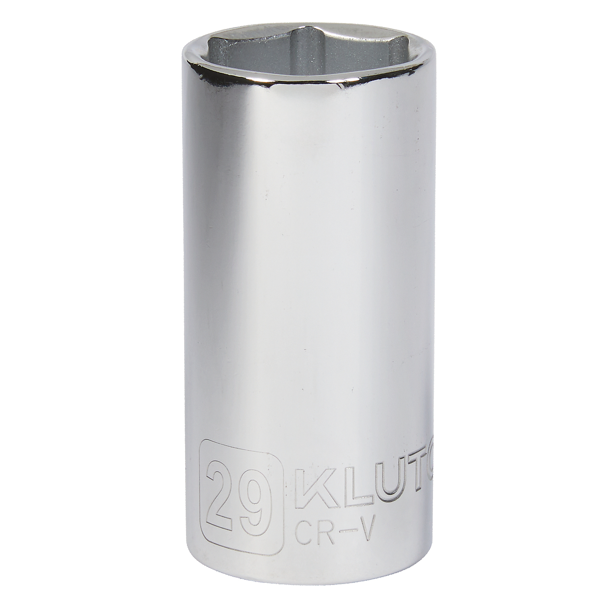 Klutch 1/2in.-Drive Deep Socket, 29mm, Metric, 6-Point, Alloy Steel