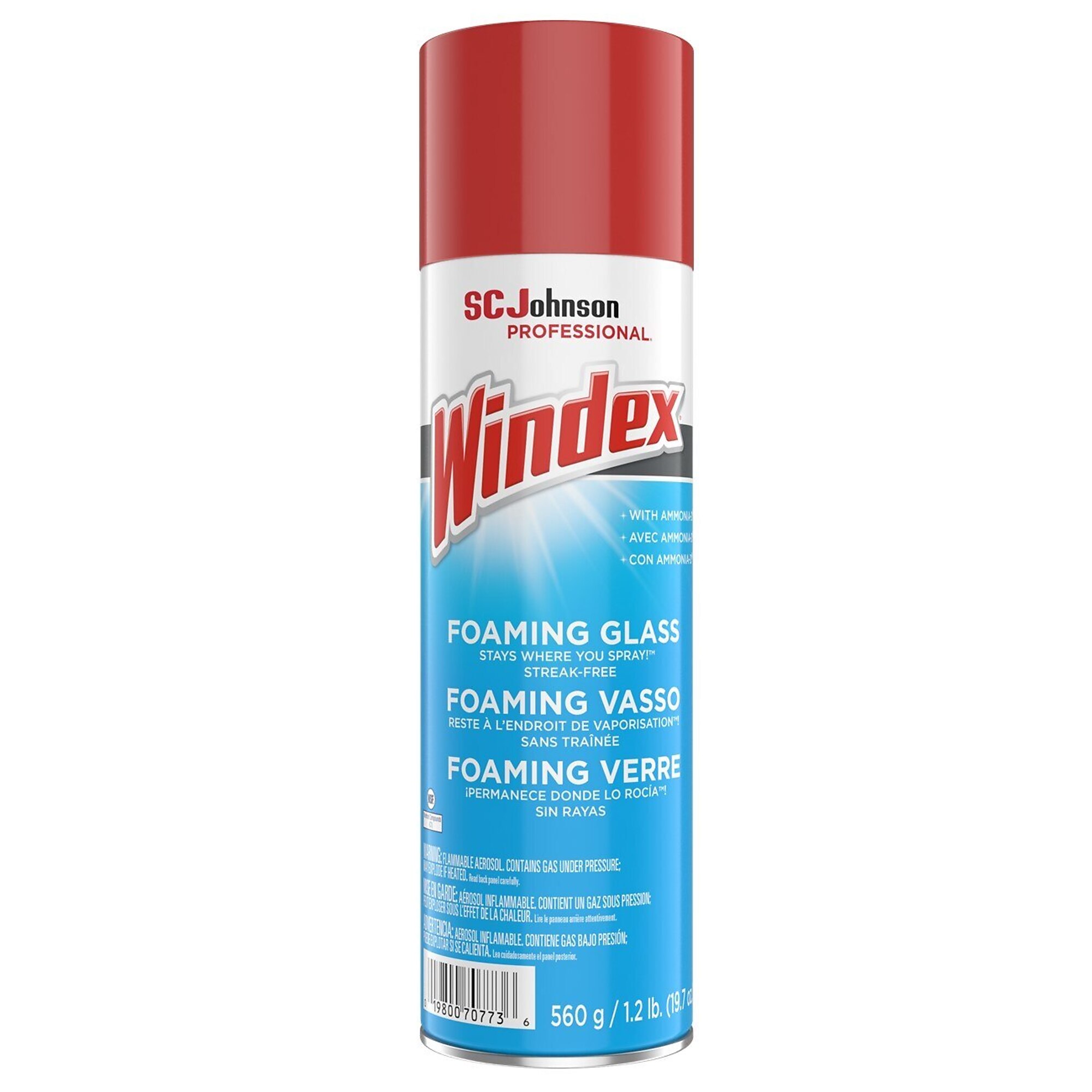 Windex Foaming Glass Cleaner — 19.7 Oz. Aerosol, 6 Pk, Streak-Free, Model# SCJ333813