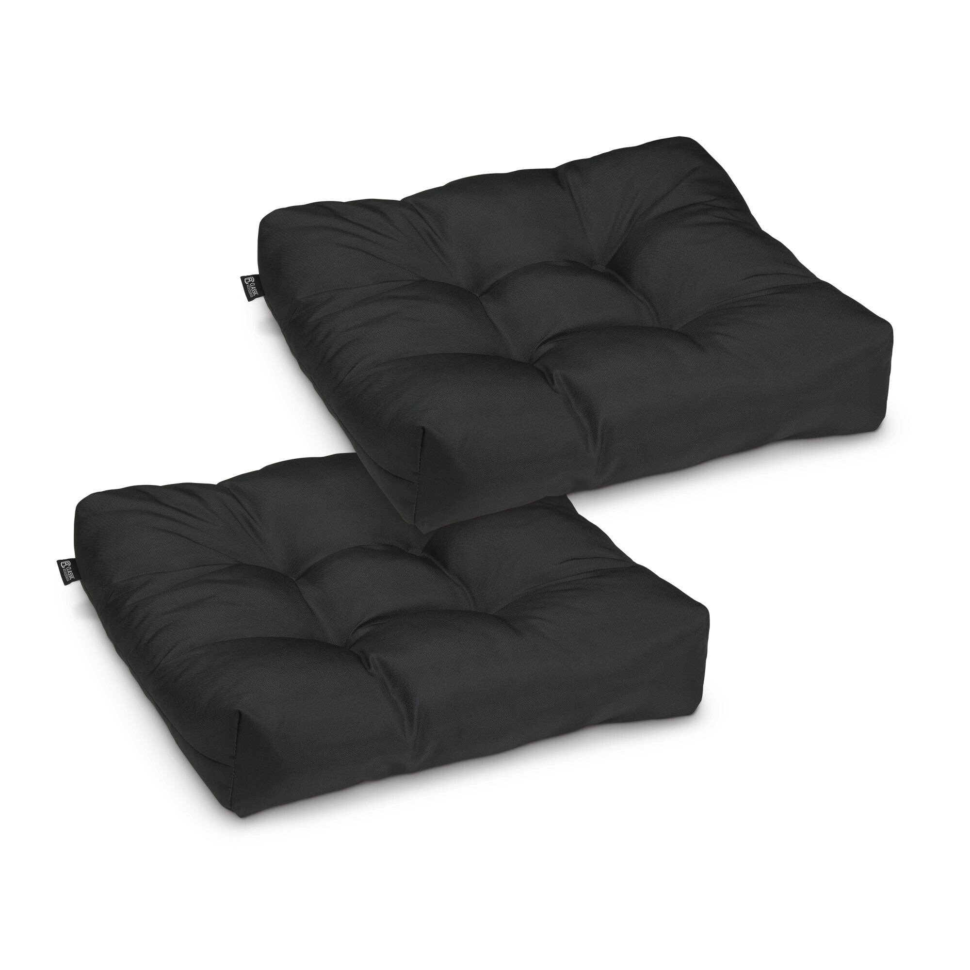 Classic Accessories Patio Seat Cushion — 19in. Width, 2-Pack, Black, Model# 62-113-010402-2PK