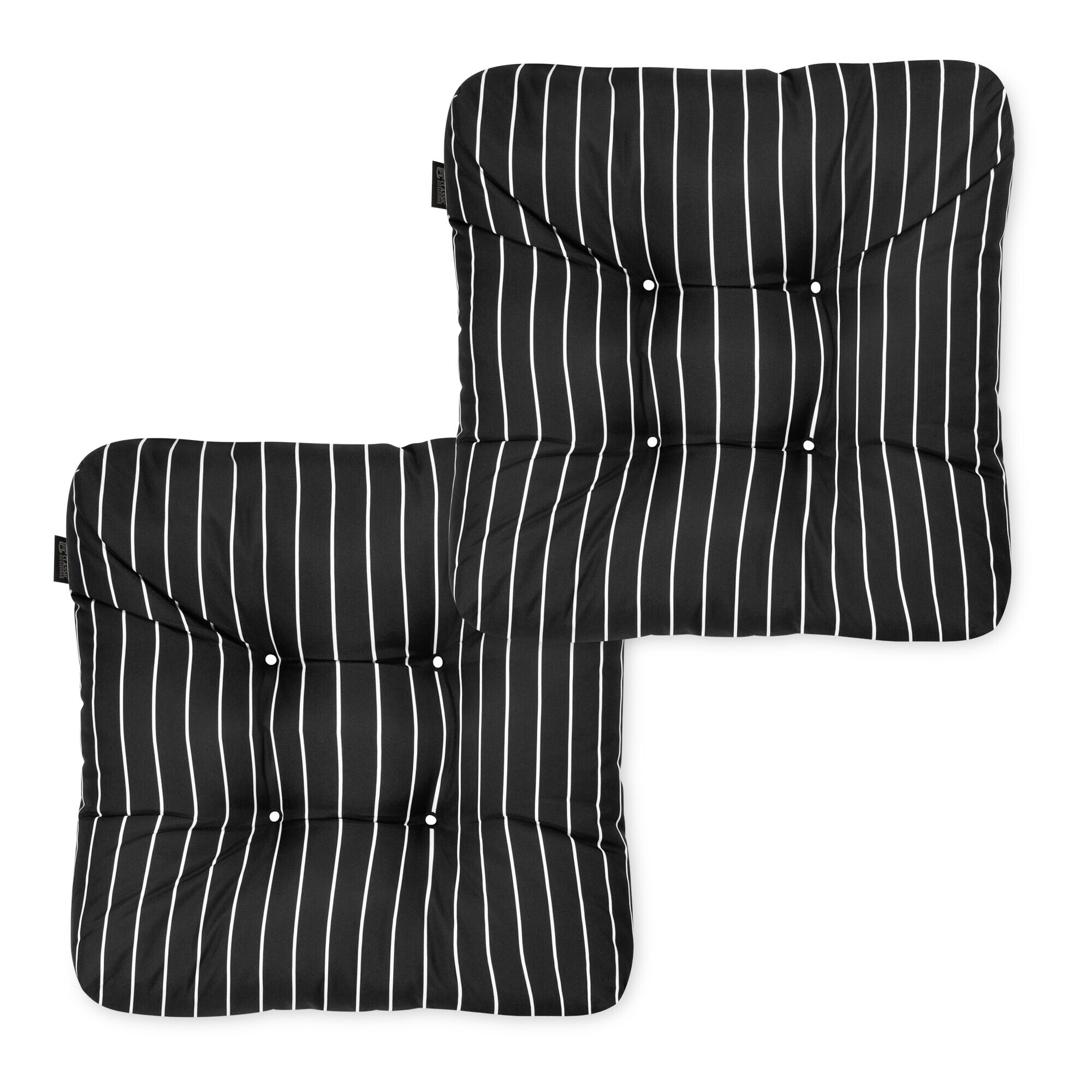 Classic Accessories Patio Seat Cushion — 2-Pack, 19in. Width, Black Ink Stripe, Model# 62-257-010402-2PK