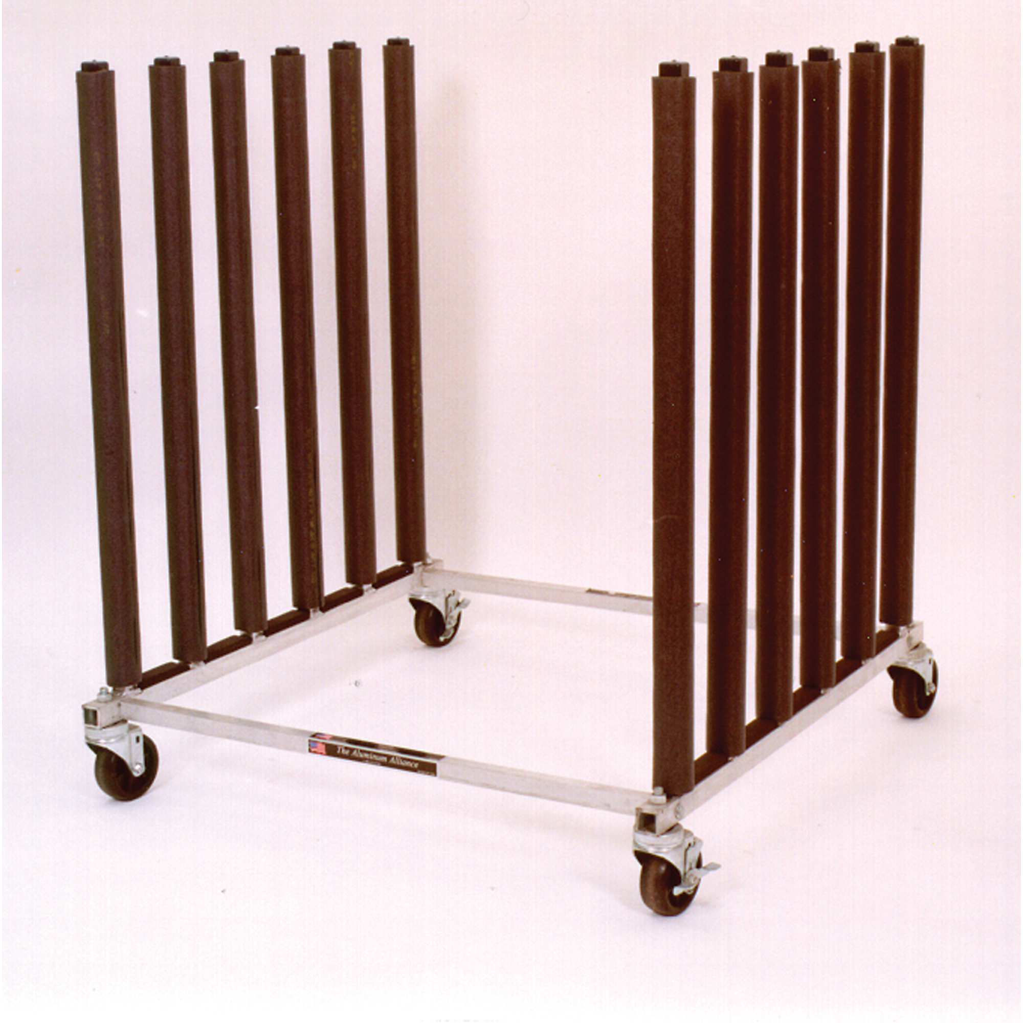 Keysco Aluminum Windshield Rack, hold multiple windshields while staying mobile to move around shop — 36in. x 24in., Holds 5 Windshields, 4in. Wheels, Model# 73740