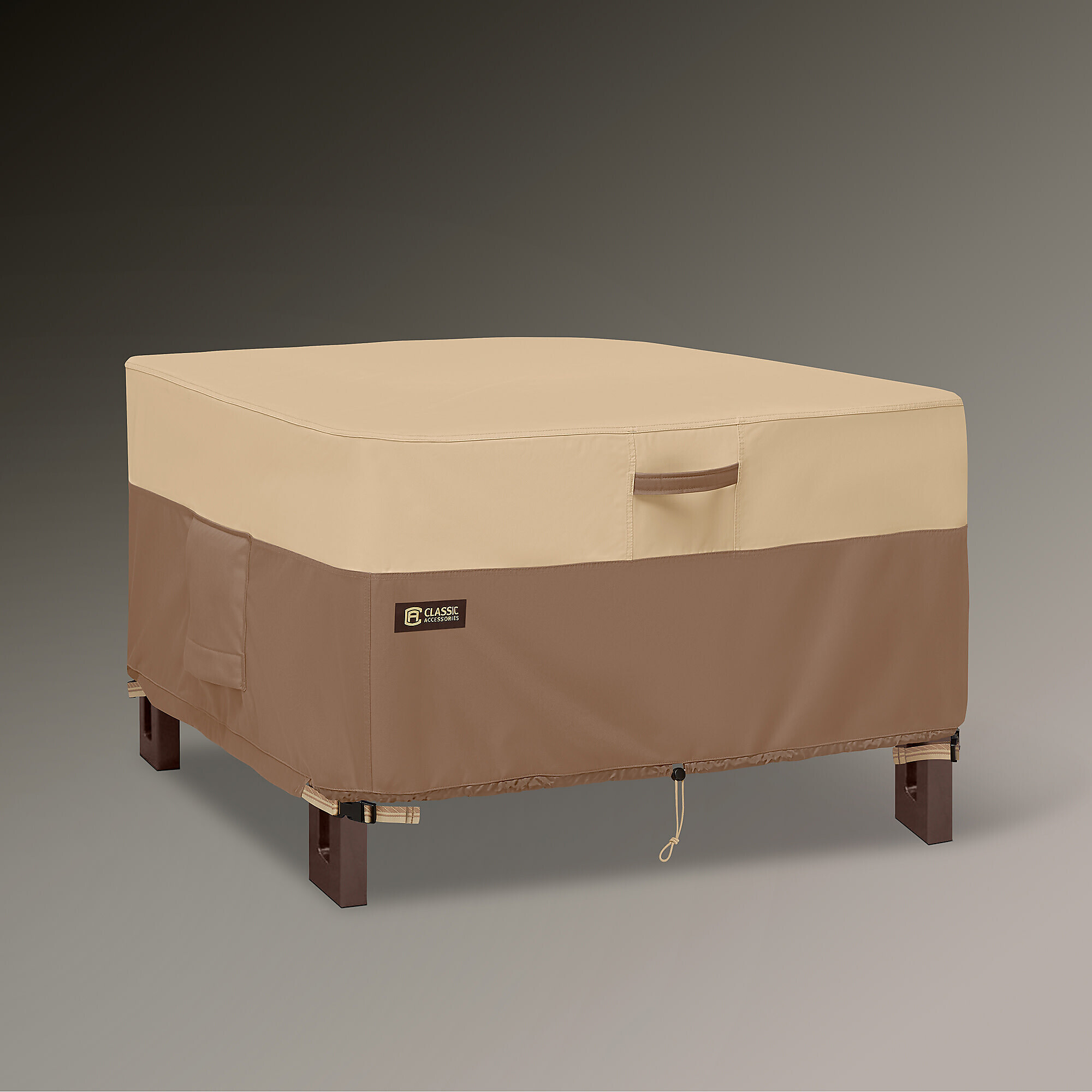 Classic Accessories Veranda's Best Waterproof Square Fire Pit Table Cover — 42in. x 42in. x 22in., Durable Fabric, Taped Seams, Model# 56-441-011501-EX