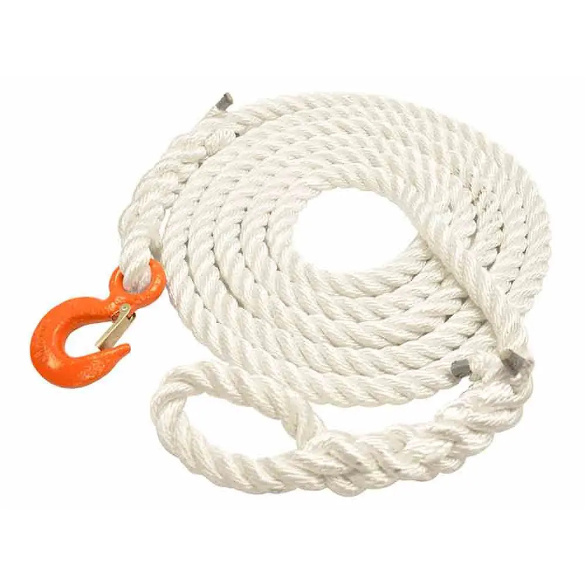 Hercules, Nylon Tow Rope with Loop and Slip Hook, 7/8 inch Rope, 19 foot Length, 18K Breaking Strength, Loop on One End and Slip Hook on Other, Model# T2819HEF