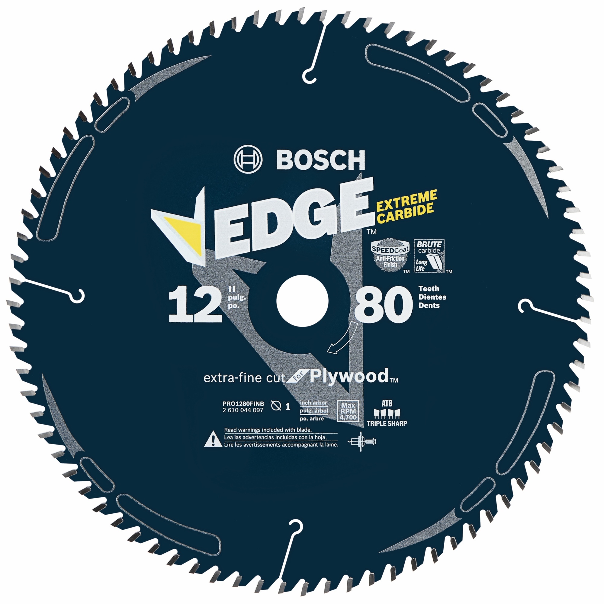 Bosch Edge Circular Saw Blade — 12in., 80 Tooth, Finishing, Model# PRO1280FINB