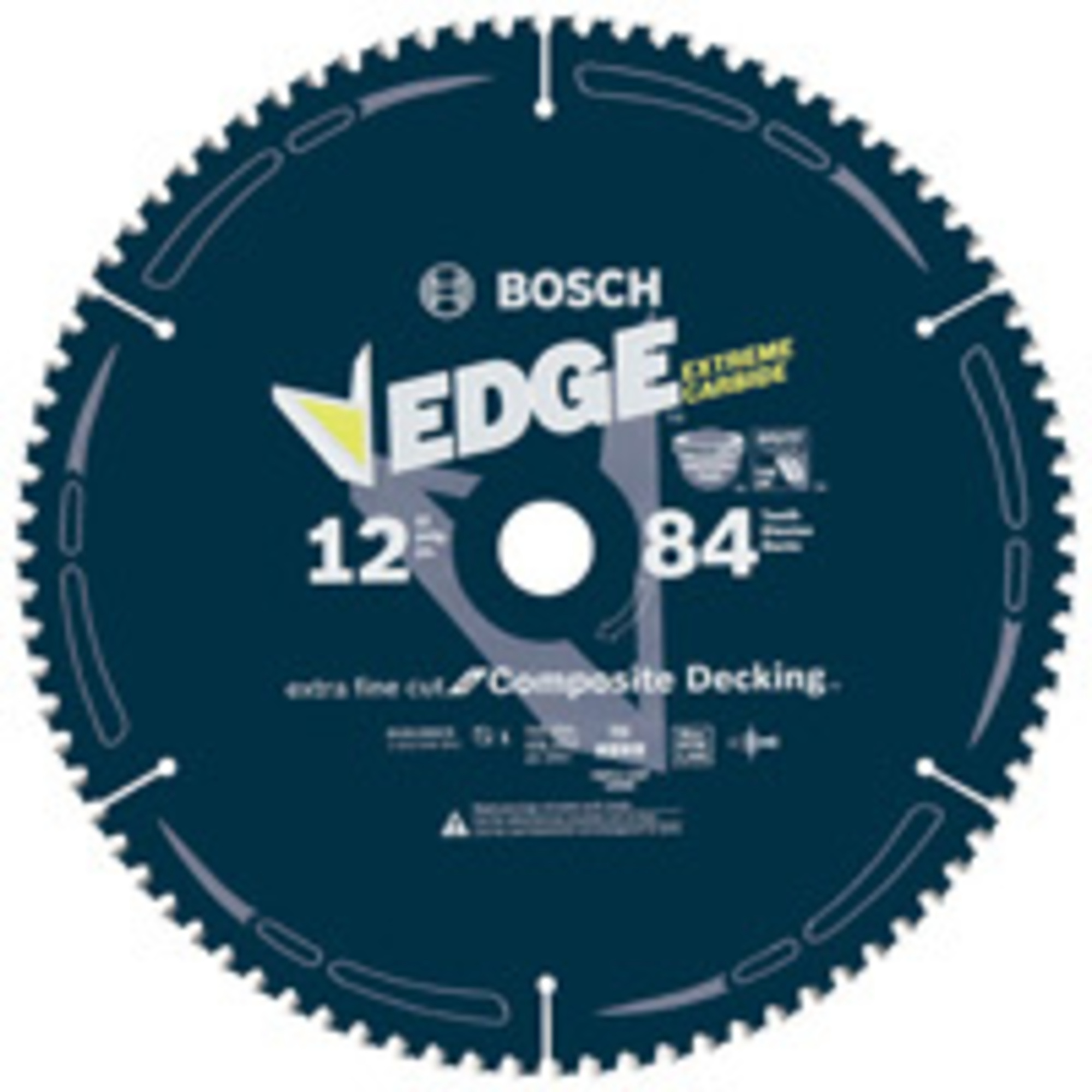 Bosch Edge Circular Saw Blade — 12in., 84 Tooth, For Composite Decking, Model# DCB1284CD