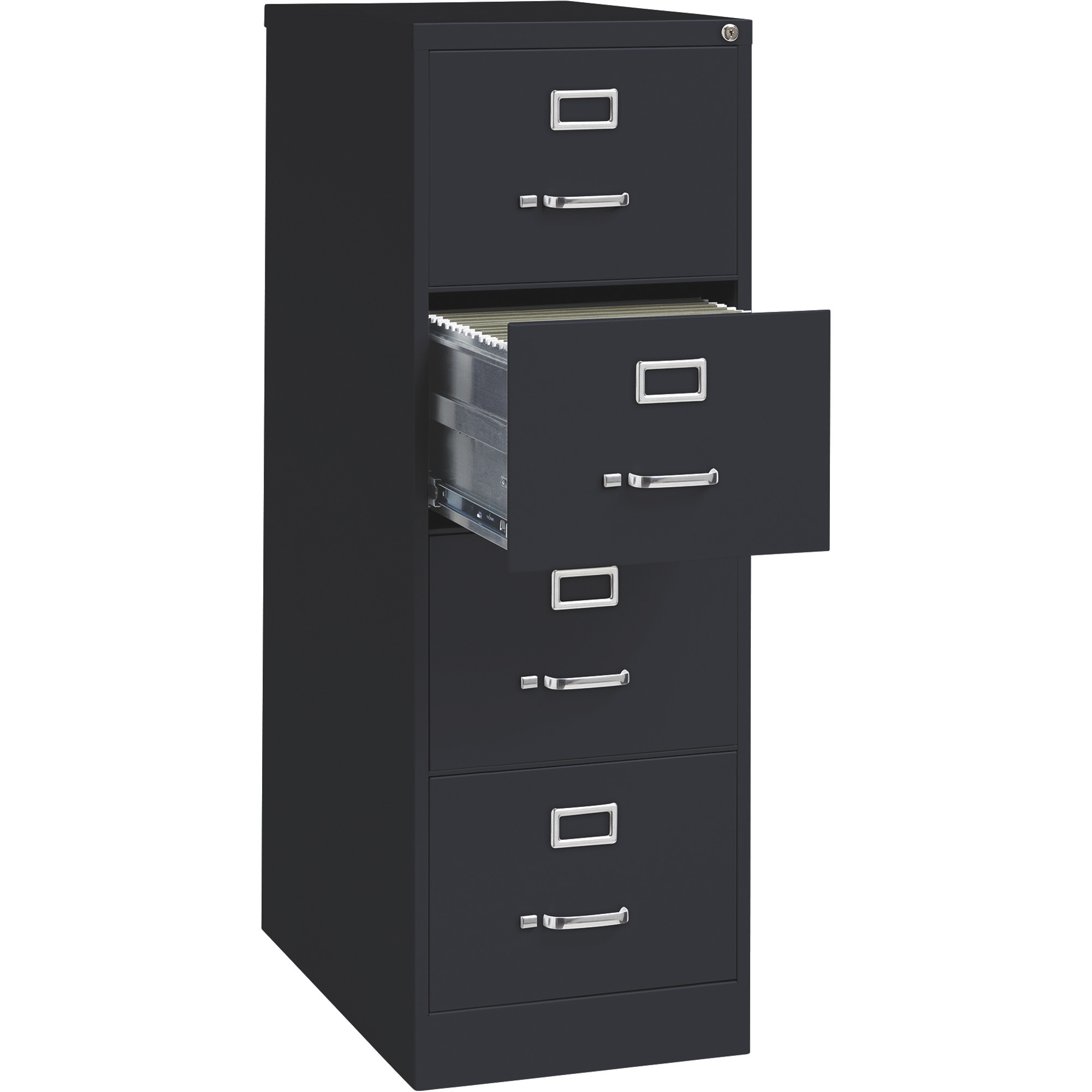 Hirsh Industries 4-Drawer Legal File Cabinet, Black, 18in.W x 26 1/2in.D x 52in.H, Model# 16702